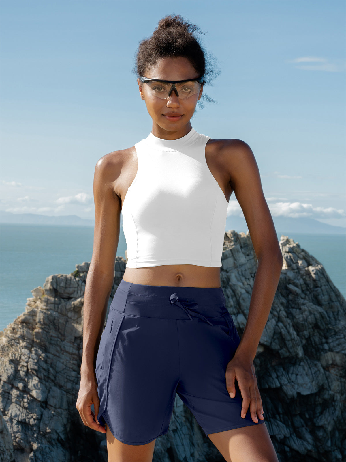 Willit Womens Active 7 Inch Shorts in navy2