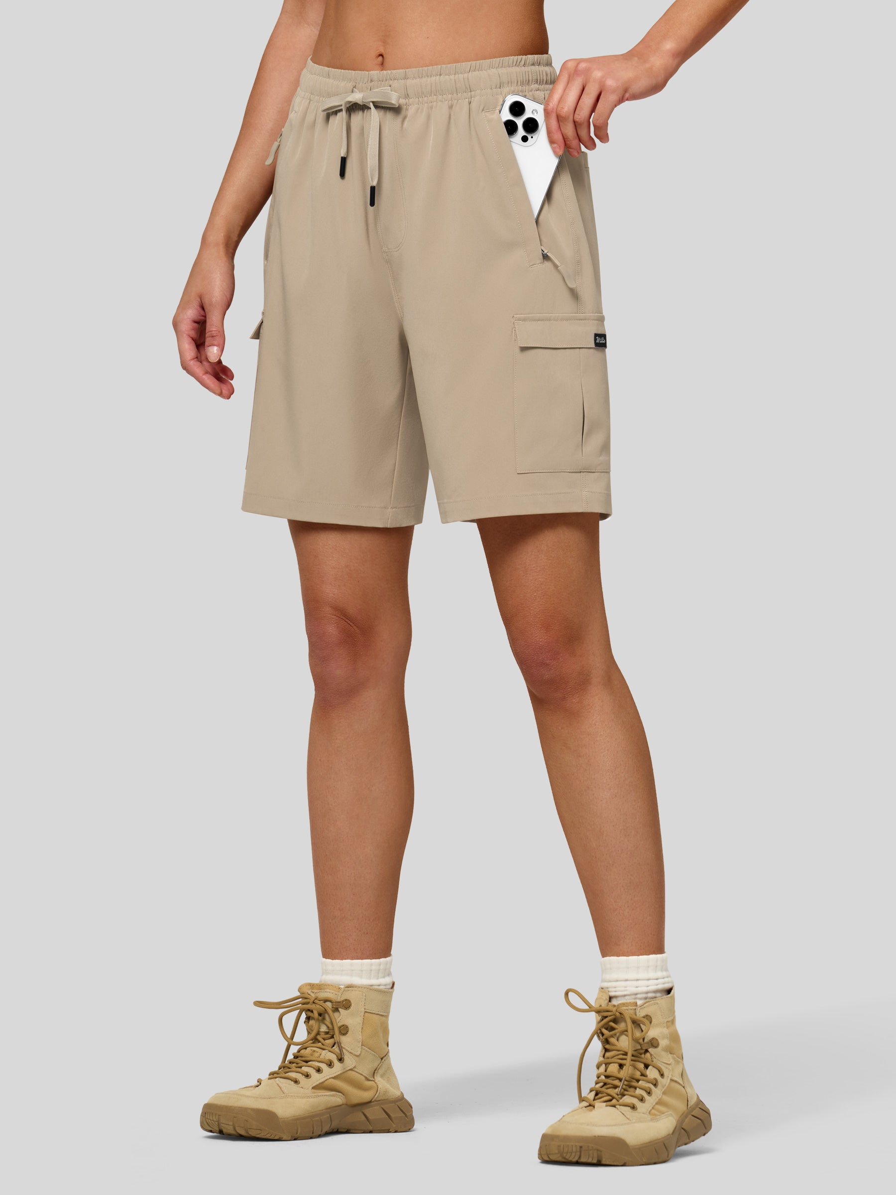Willit Women's Active Trek Shorts 7 Inch in khaki4