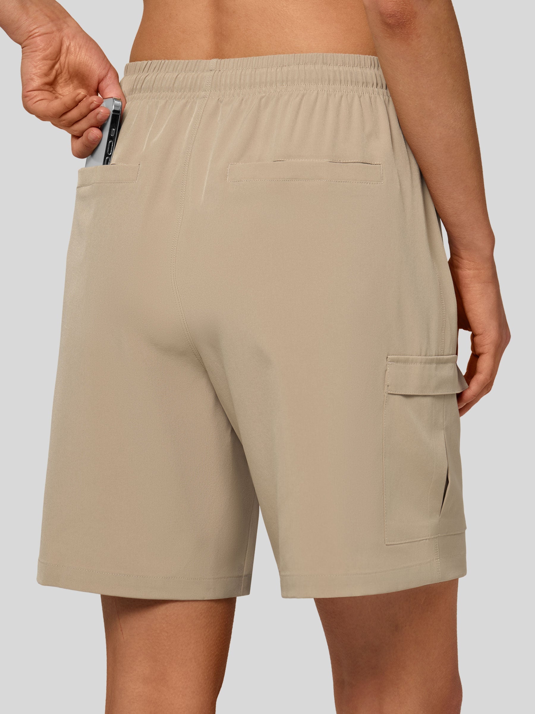 Willit Women's Active Trek Shorts 7 Inch in khaki2