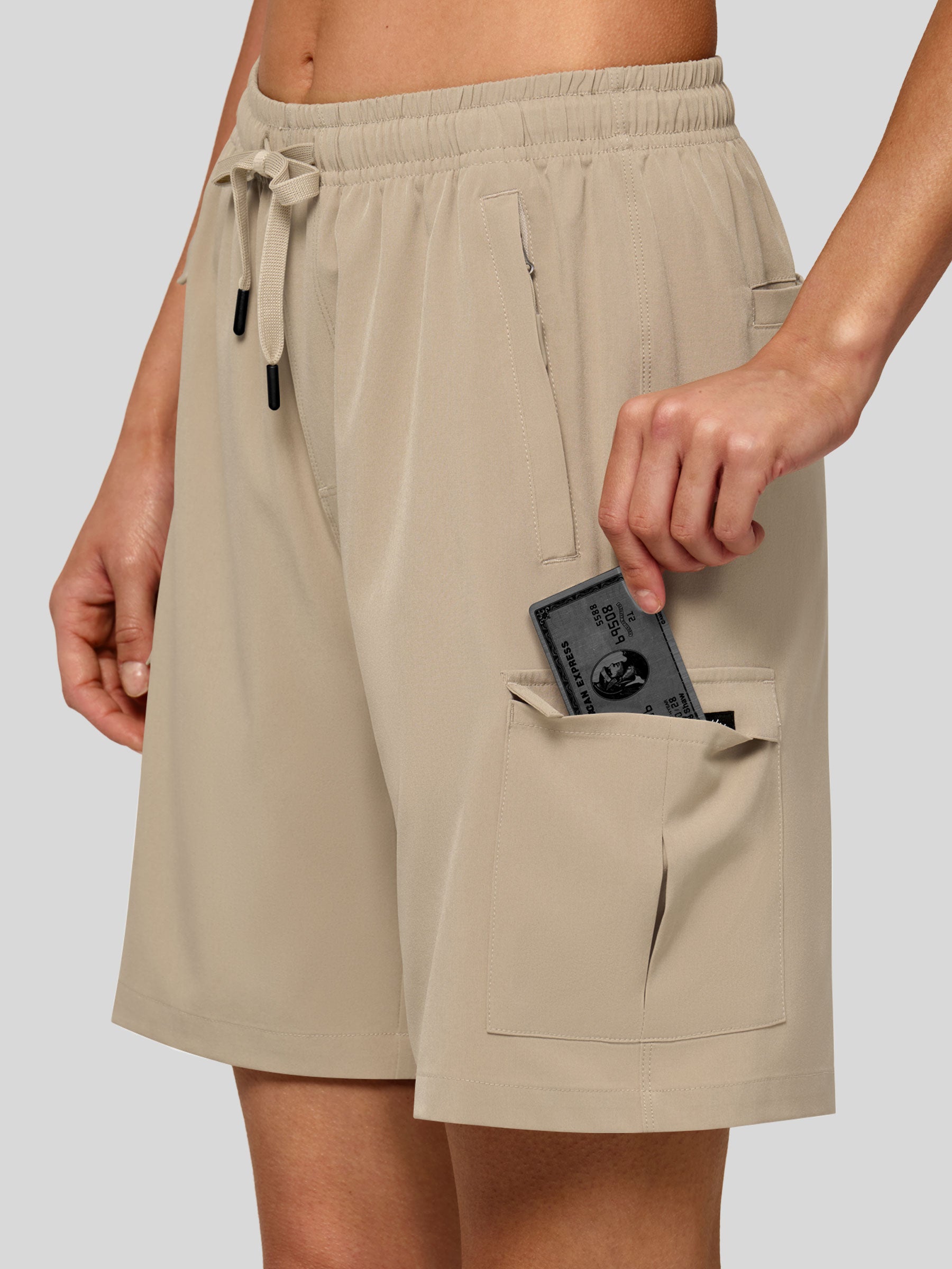 Willit Women's Active Trek Shorts 7 Inch in khaki3