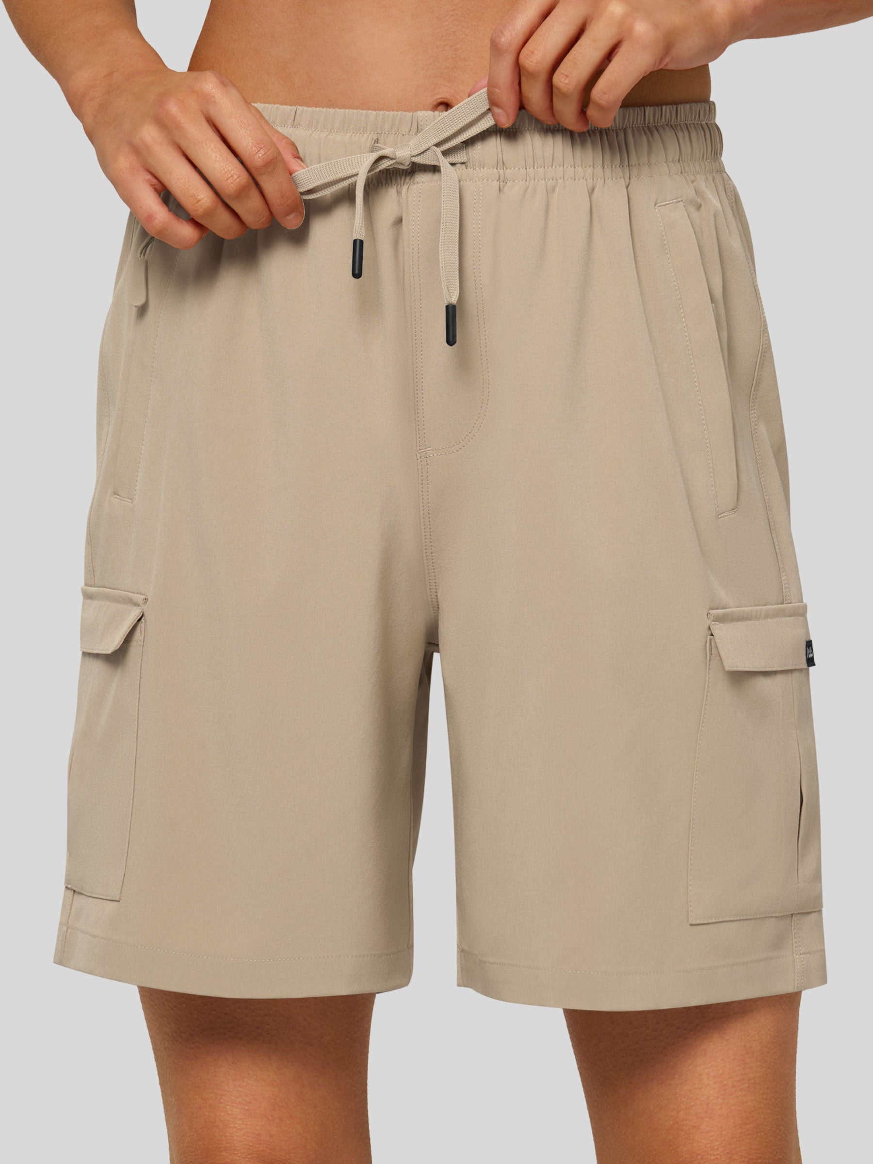Willit Women's Active Trek Shorts 7 Inch in khaki1