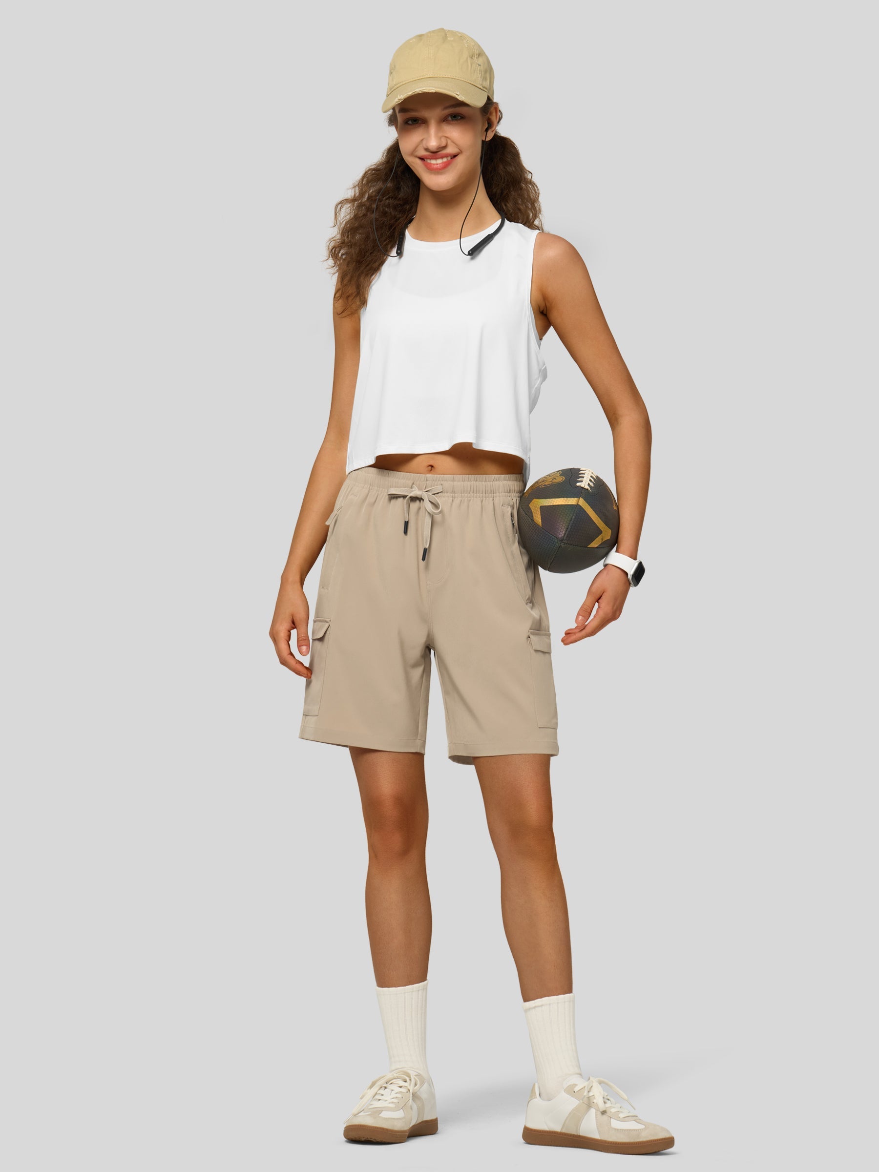 Willit Women's Active Trek Shorts 7 Inch in khaki5