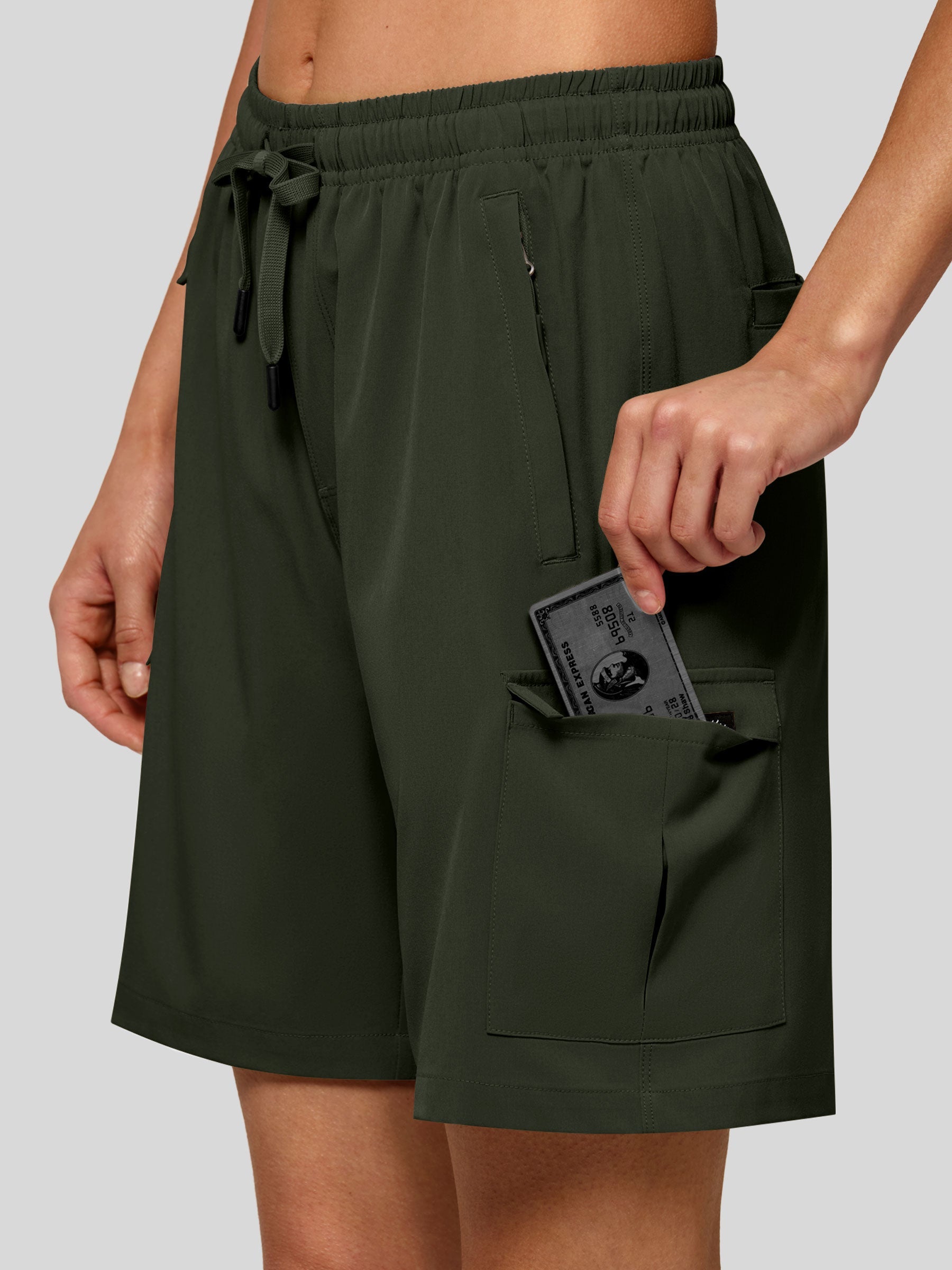 Willit Women's Active Trek Shorts 7 Inch in army green3