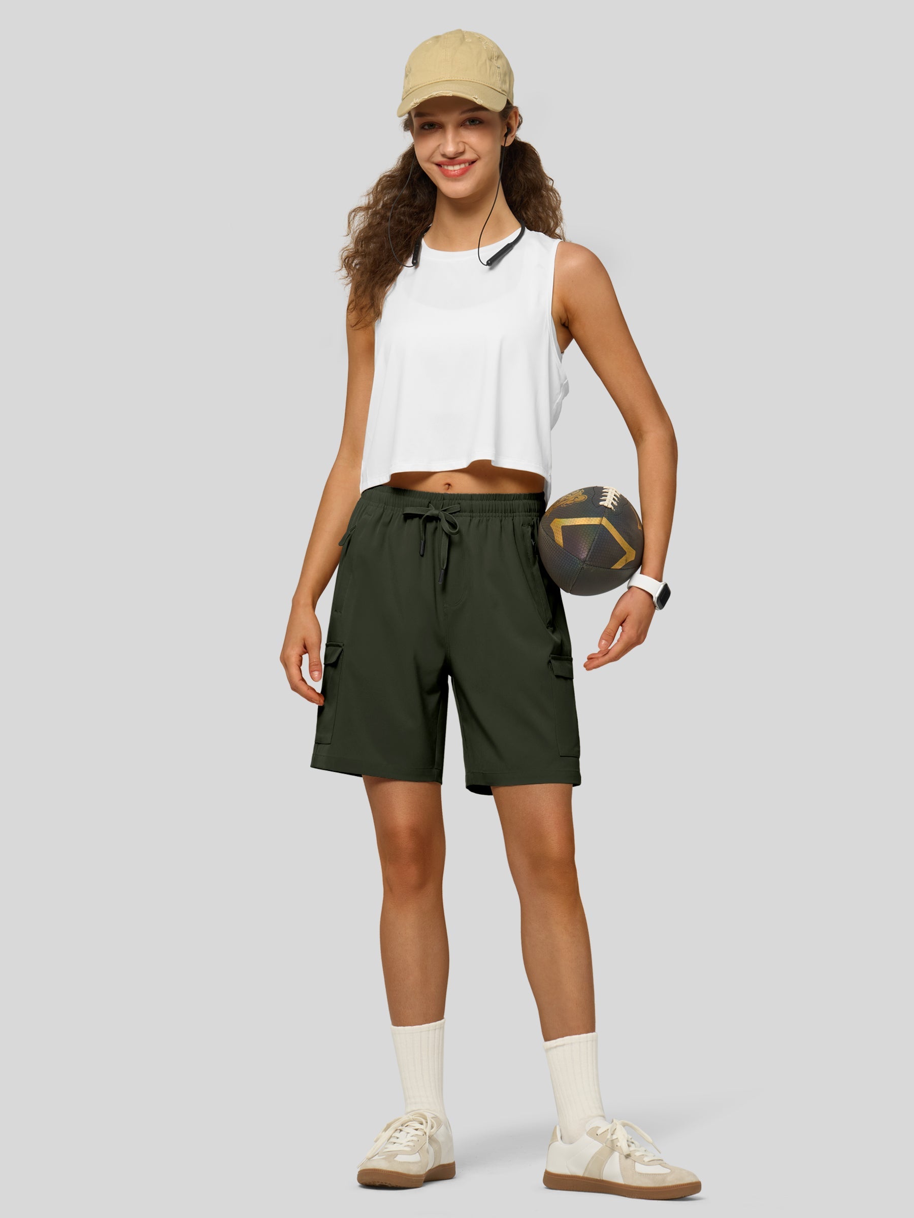 Willit Women's Active Trek Shorts 7 Inch in army green5