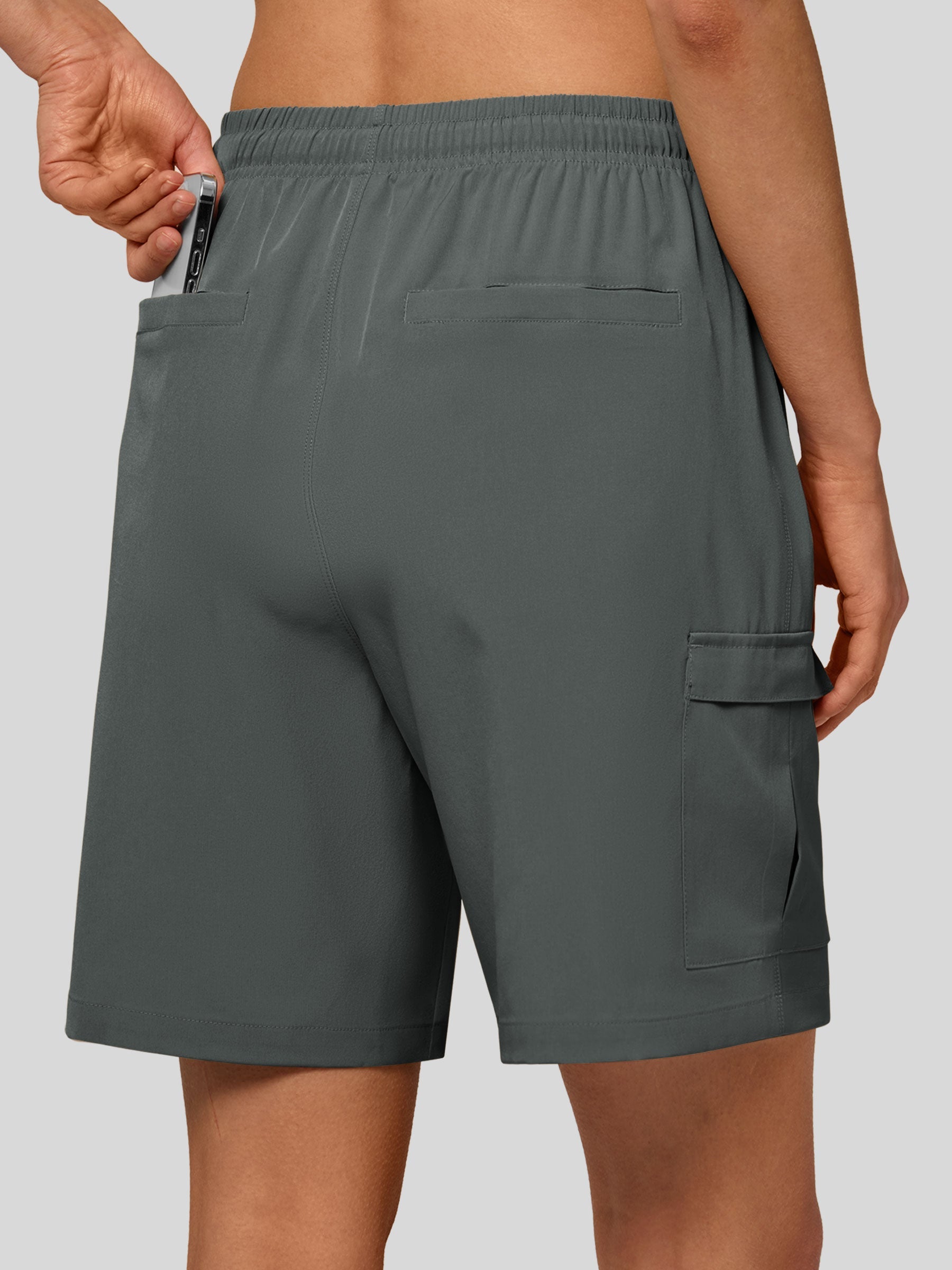 Willit Women's Active Trek Shorts 7 Inch in deep gray2
