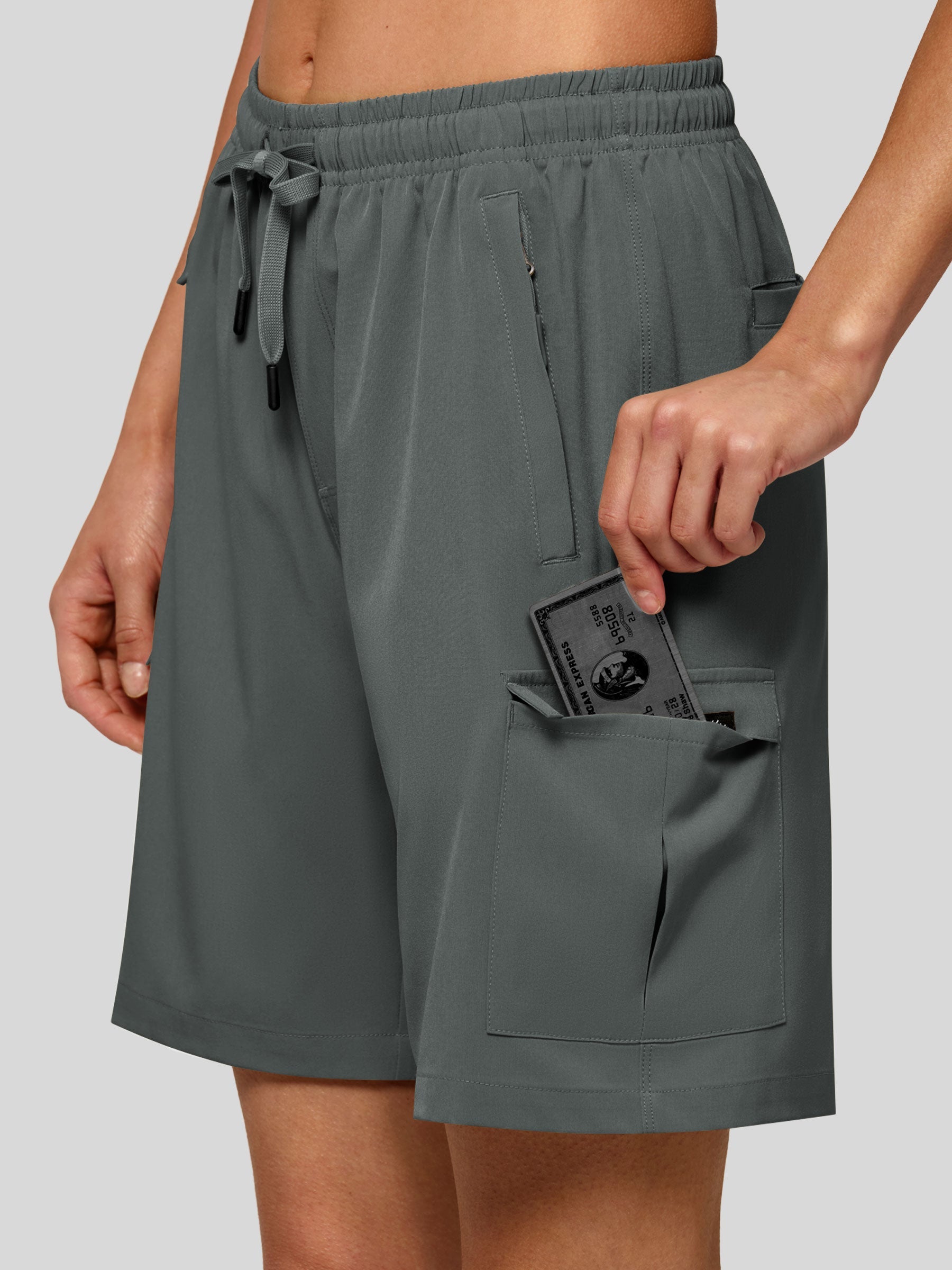 Willit Women's Active Trek Shorts 7 Inch in deep gray3