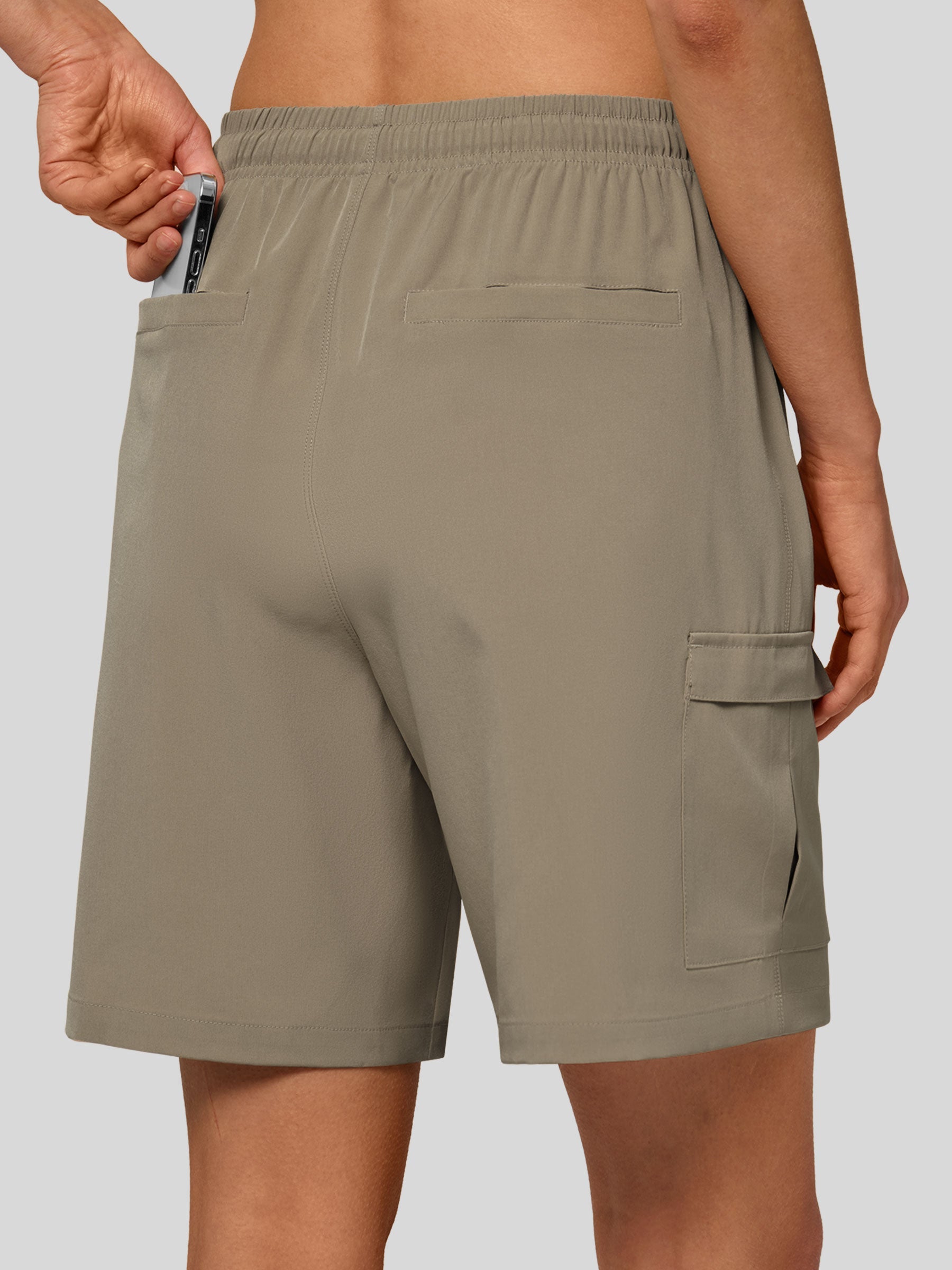 Willit Women's Active Trek Shorts 7 Inch in deep khaki3