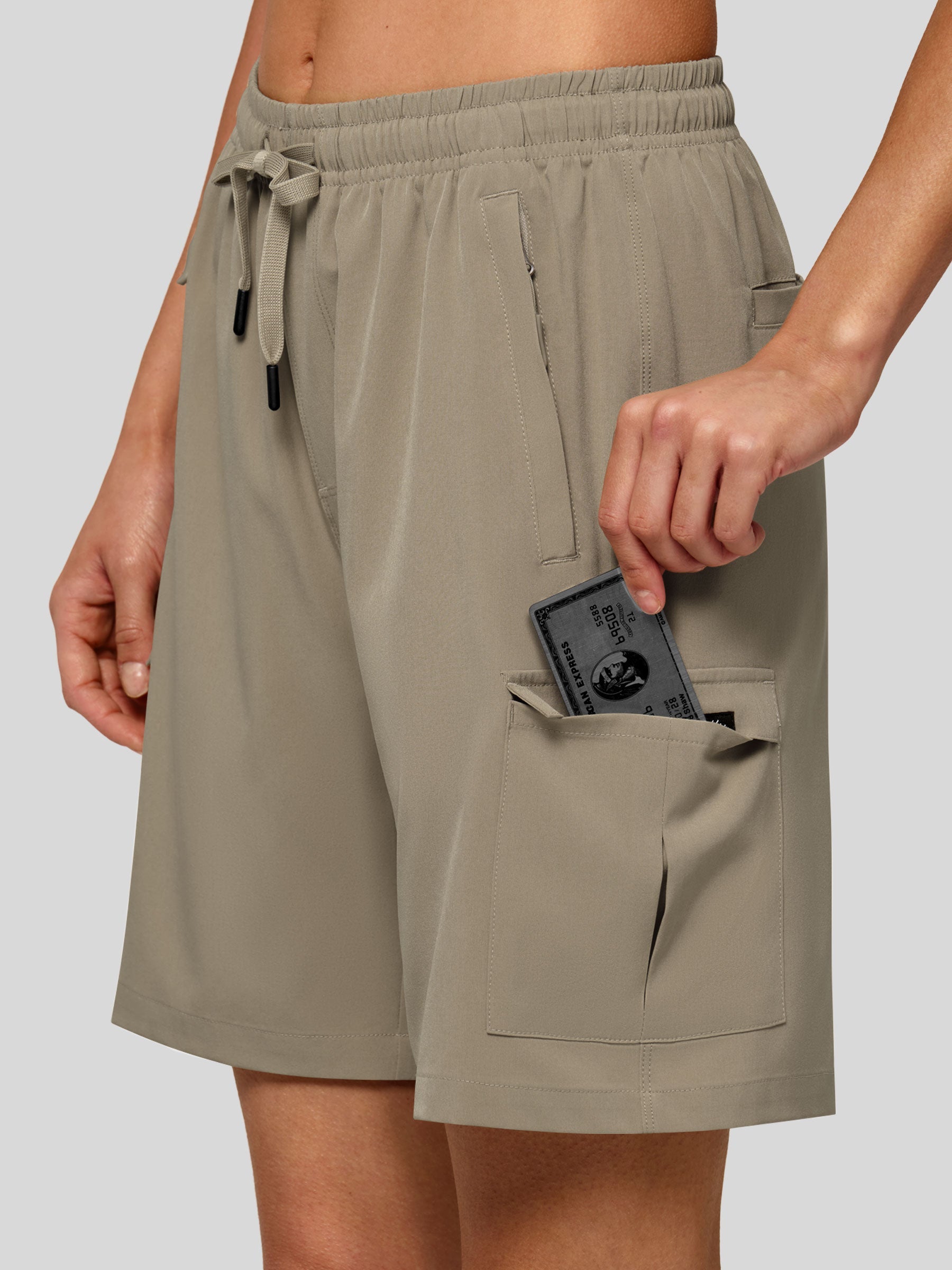 Willit Women's Active Trek Shorts 7 Inch in deep khaki2