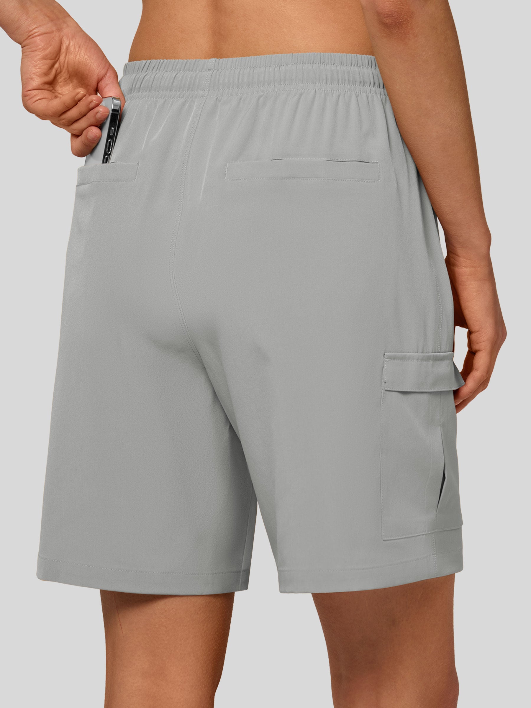 Willit Women's Active Trek Shorts 7 Inch in light gray2