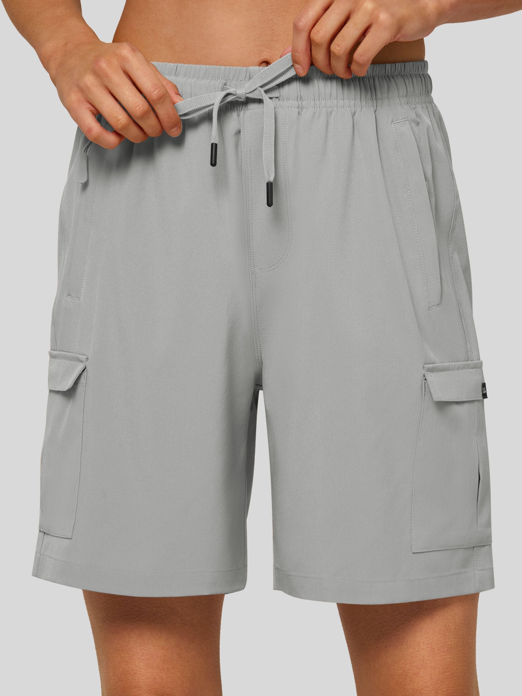 Willit Women's Active Trek Shorts 7 Inch in light gray1