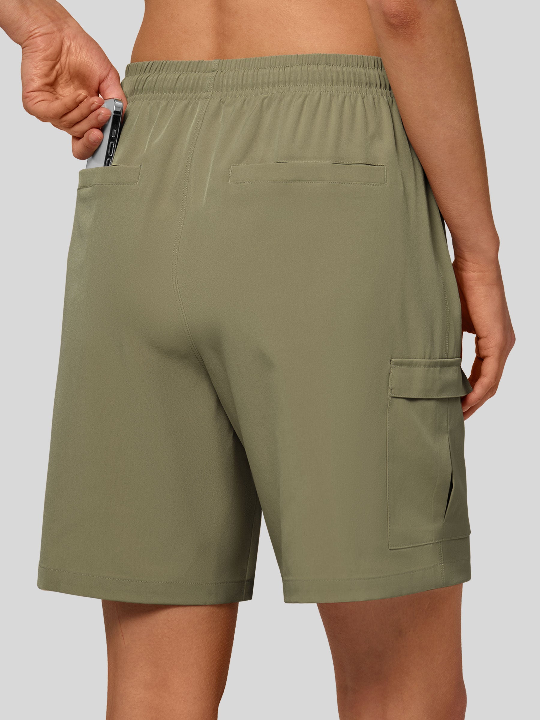 Willit Women's Active Trek Shorts 7 Inch in sage green2
