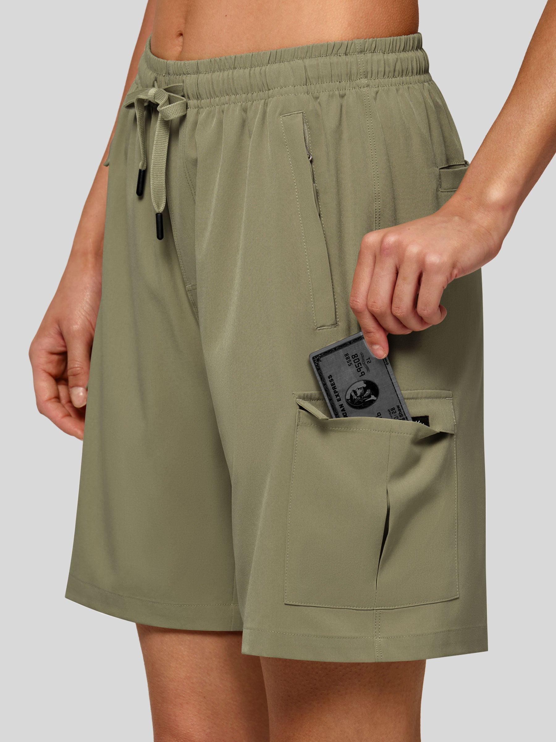 Willit Women's Active Trek Shorts 7 Inch in sage green3