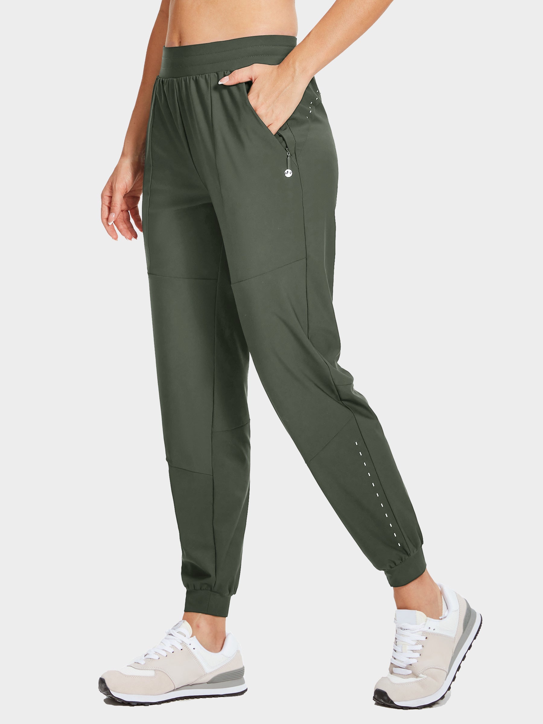 Women's Running Joggers Green_model1