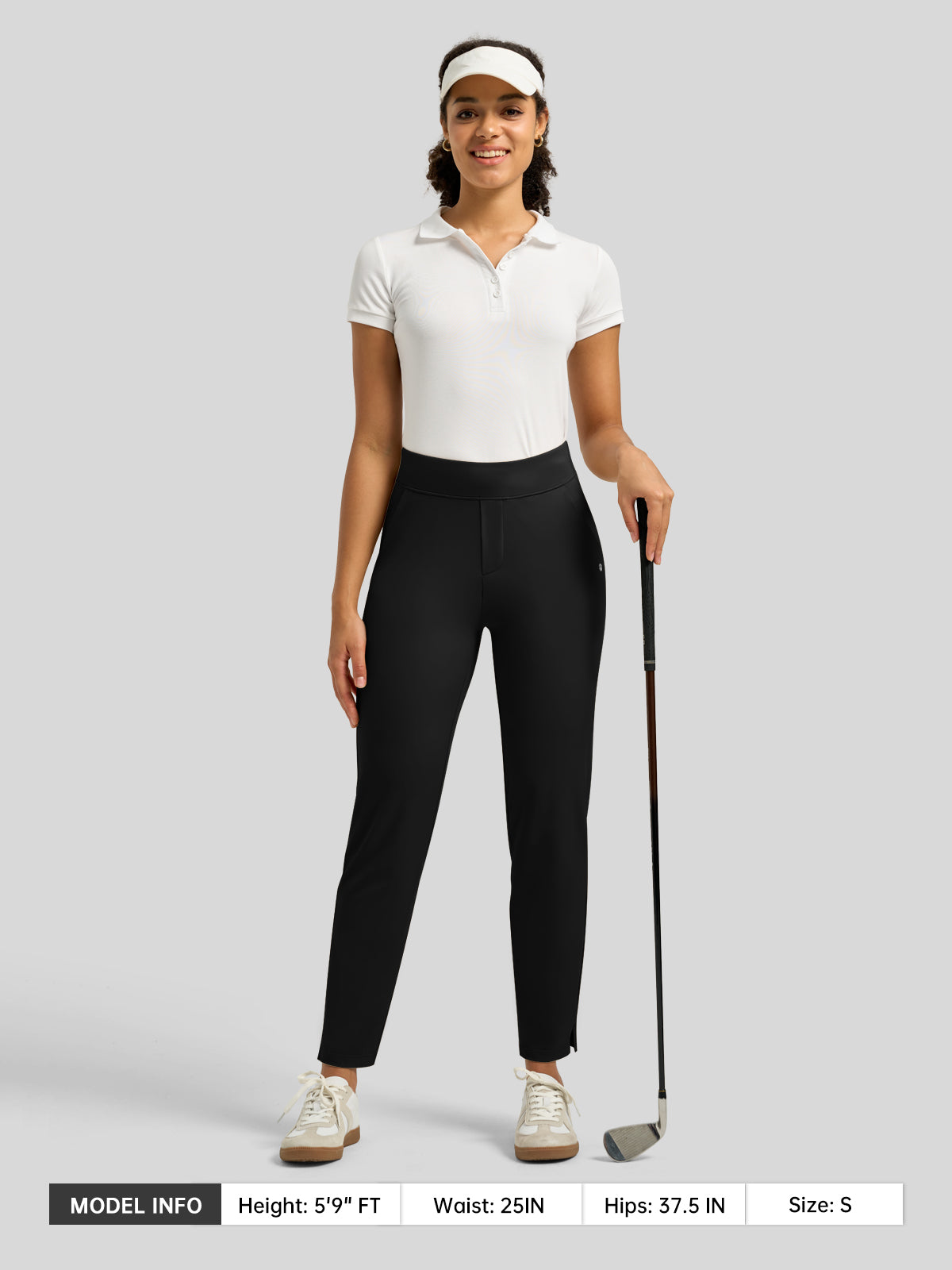 Willit Women's Ankle Stretch Golf Pants-25.5 Inch_black