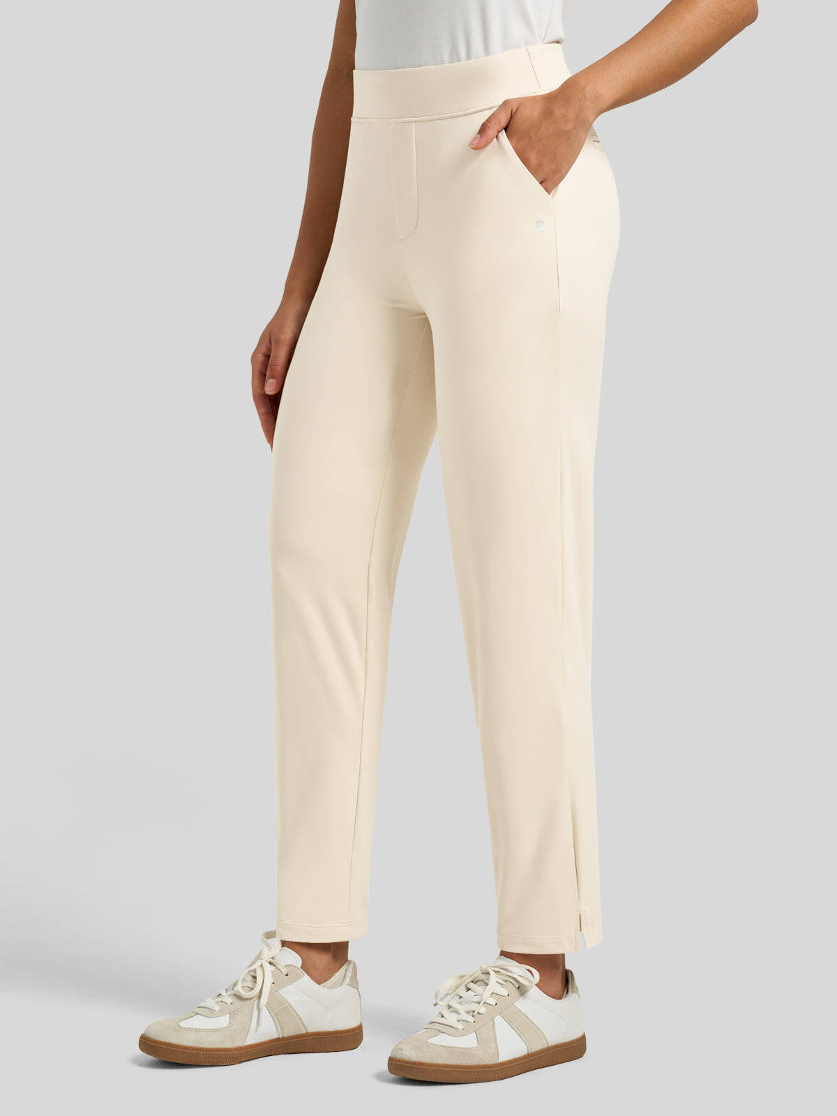 Willit Women's Ankle Stretch Golf Pants-25.5 Inch_off-white