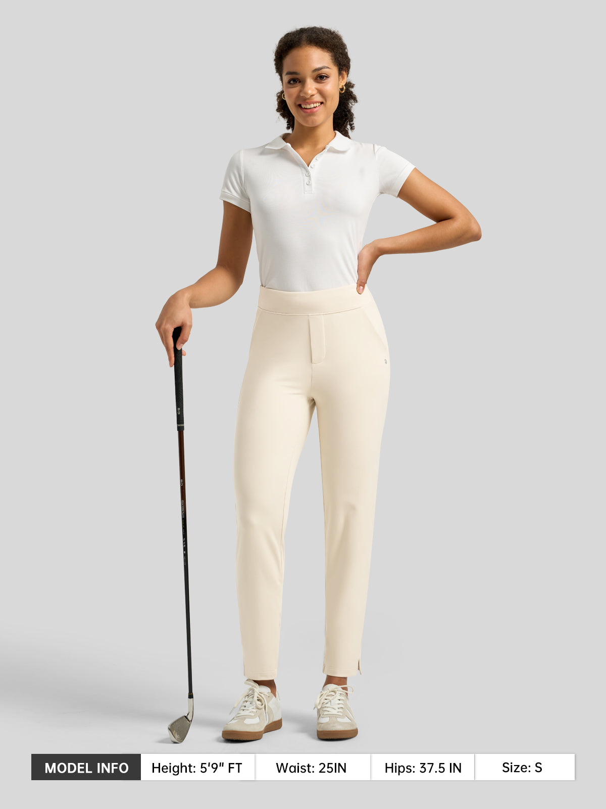 Willit Women's Ankle Stretch Golf Pants-25.5 Inch_off-white