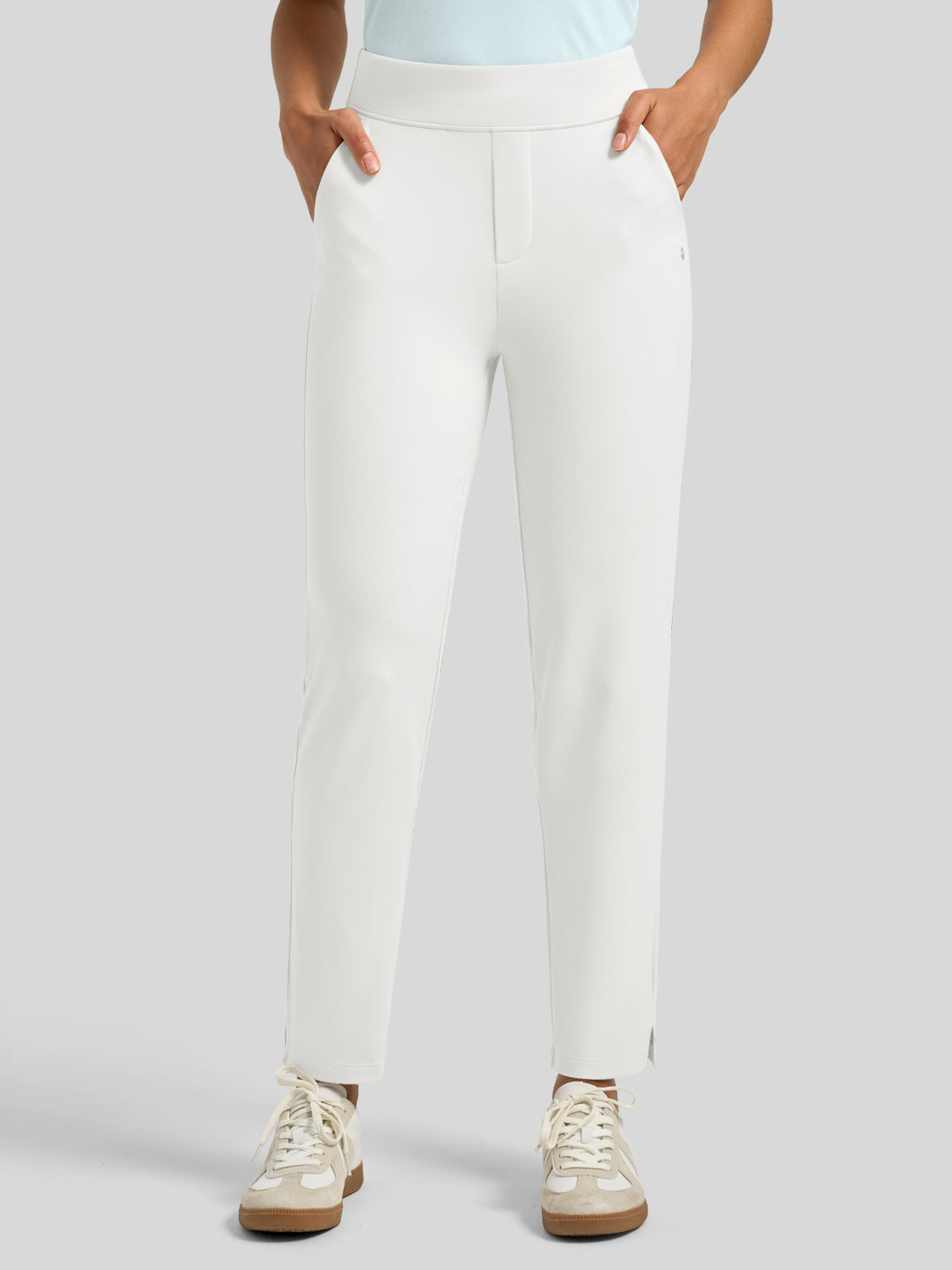 Willit Women's Ankle Stretch Golf Pants-25.5 Inch_white
