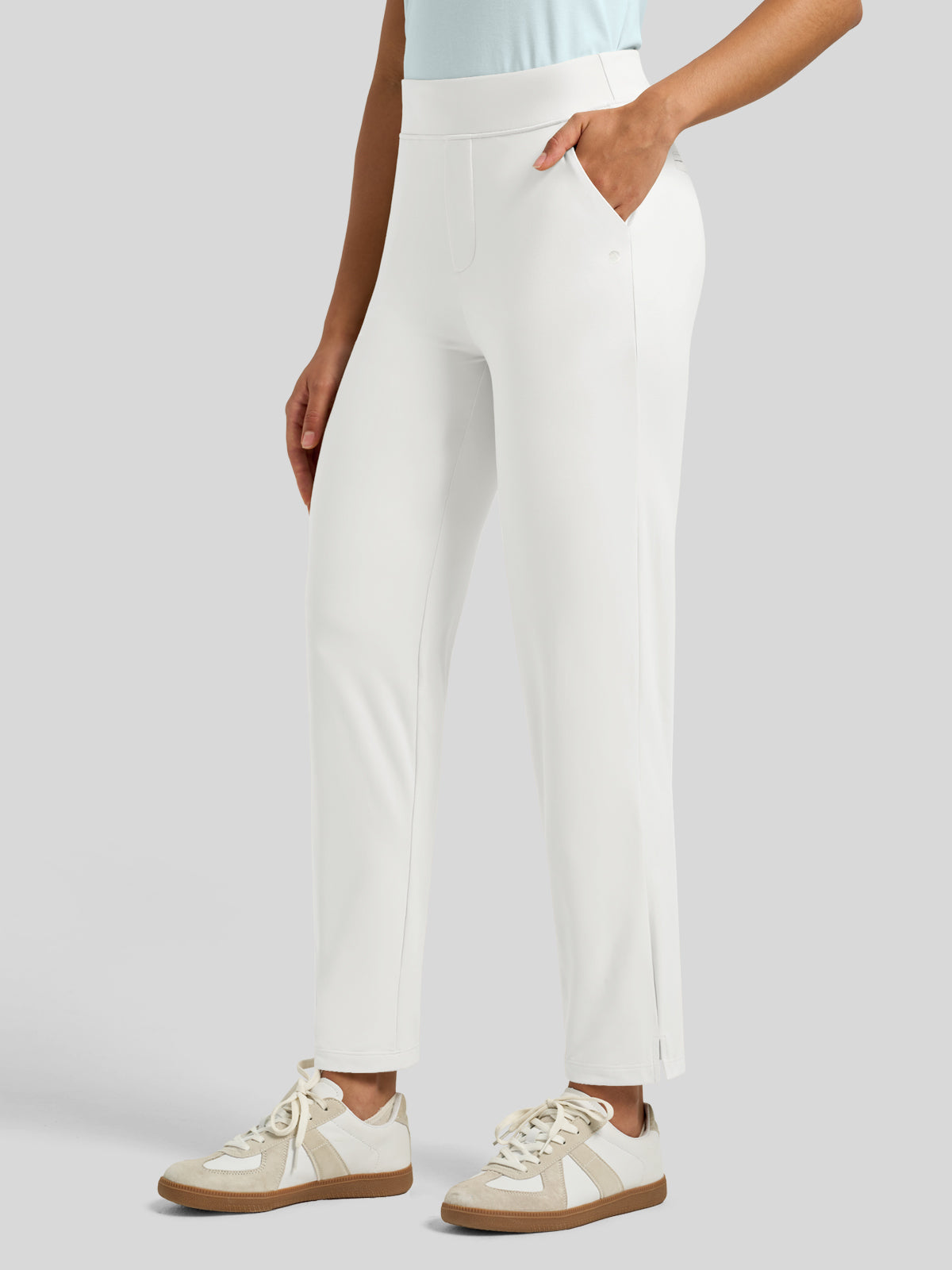 Willit Women's Ankle Stretch Golf Pants-27.5 Inch_white