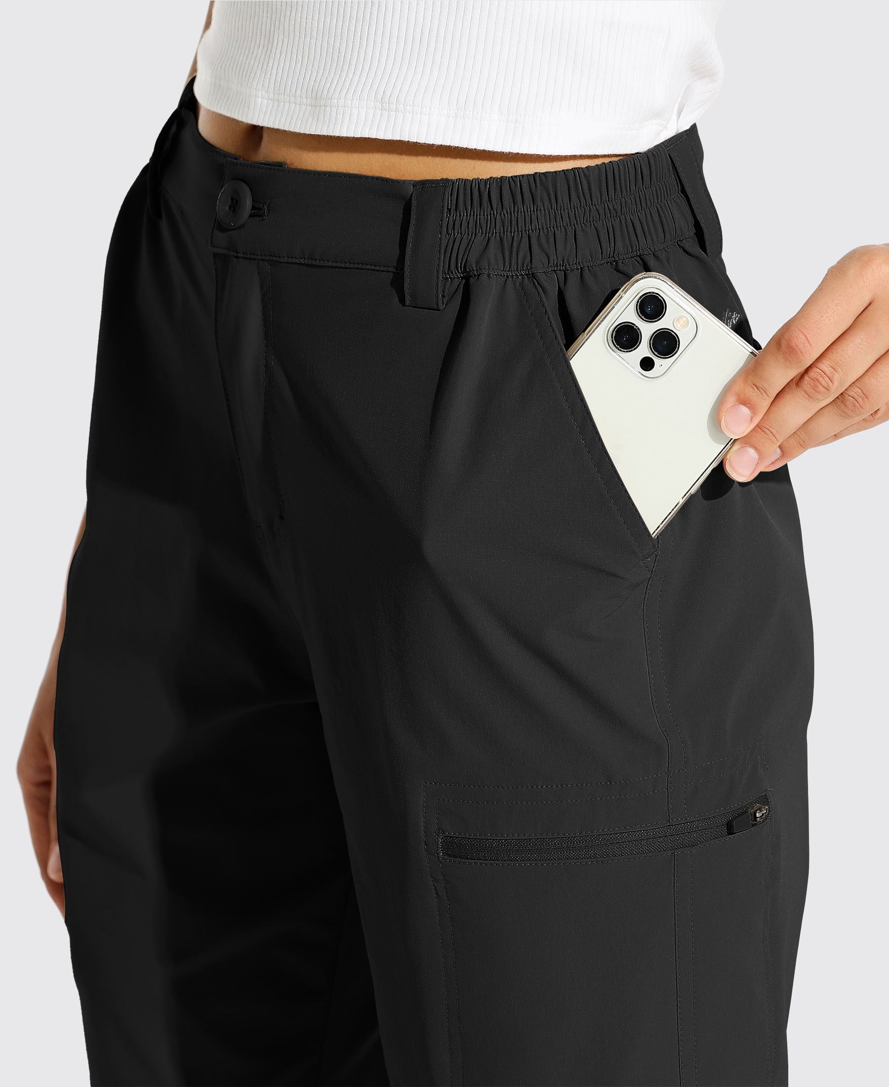 Womens Bermuda Cargo Shorts 10 Inch black3