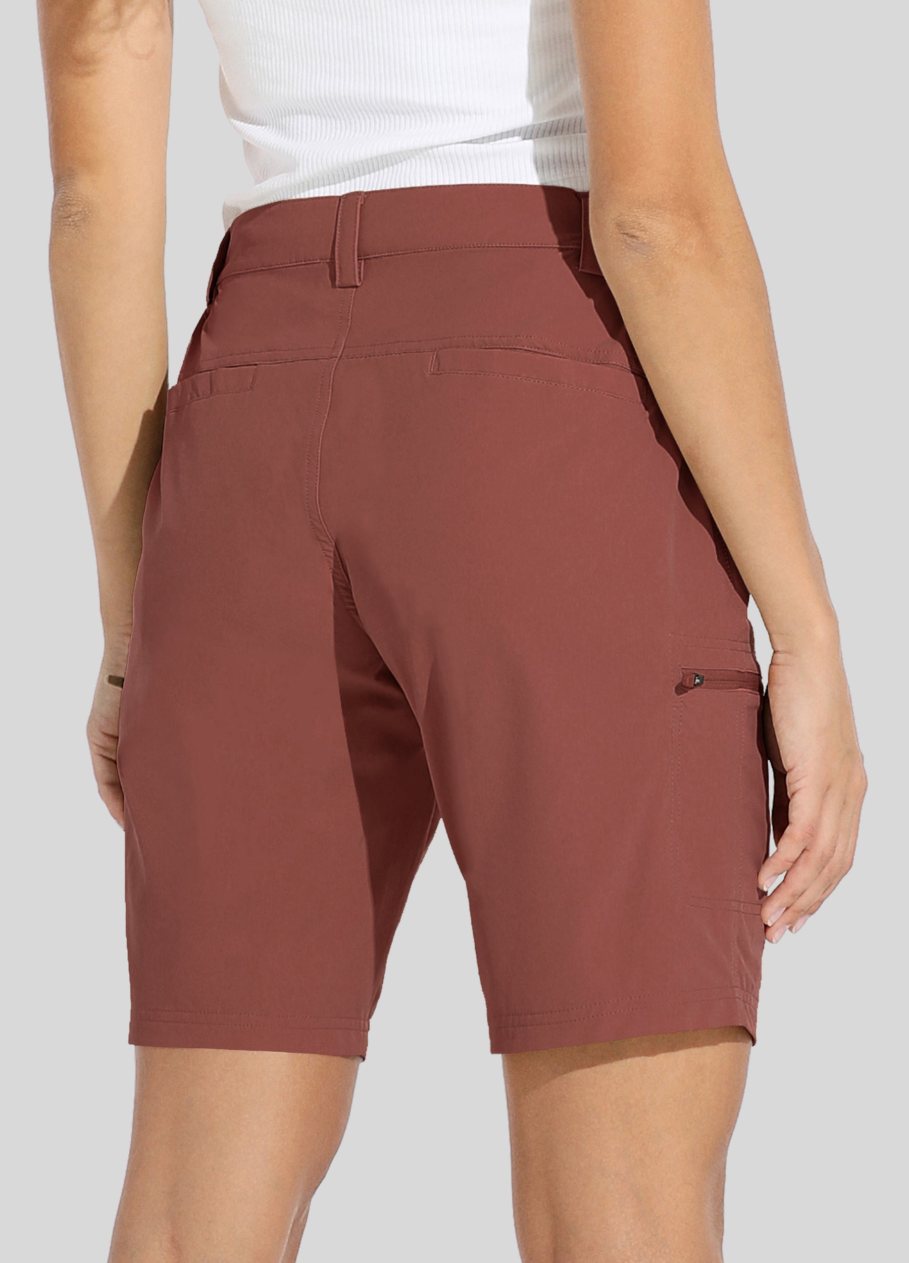 Womens Bermuda Cargo Shorts 10 Inch cacao2