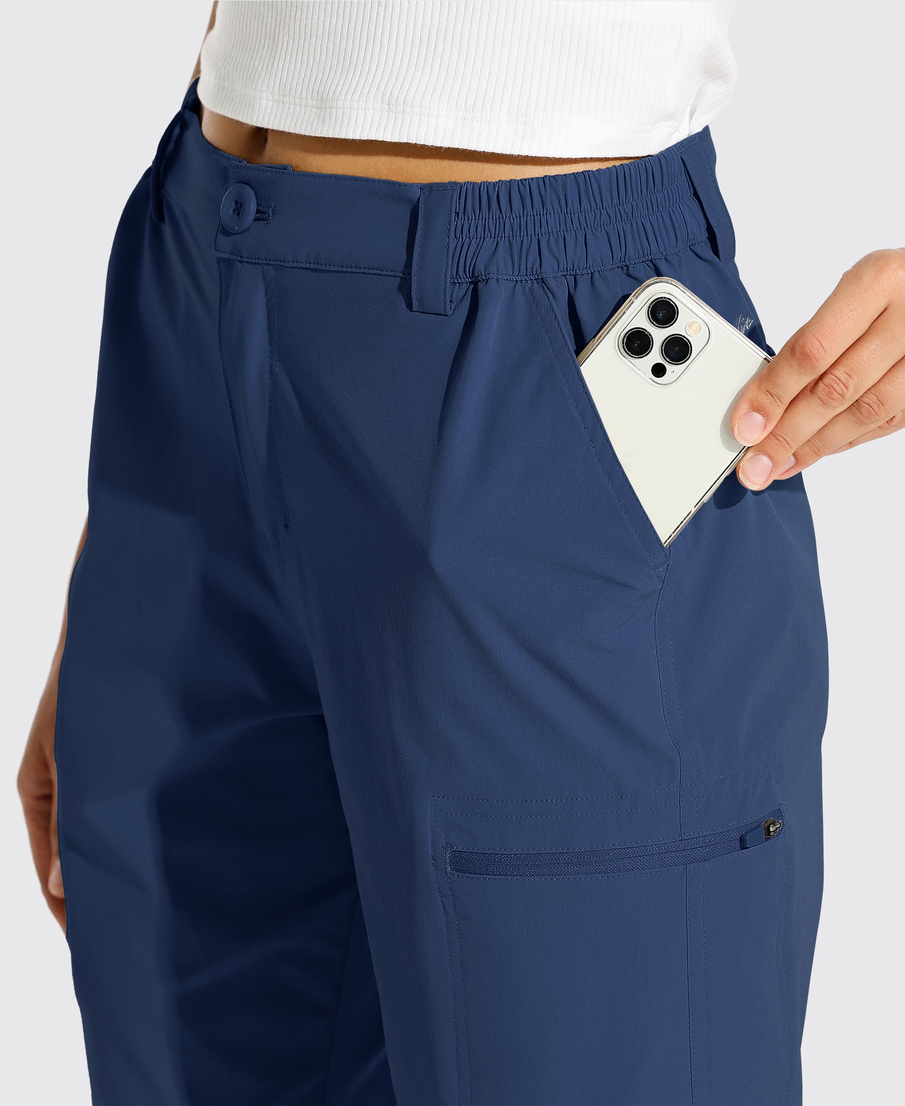 Womens Bermuda Cargo Shorts 10 Inch navy3