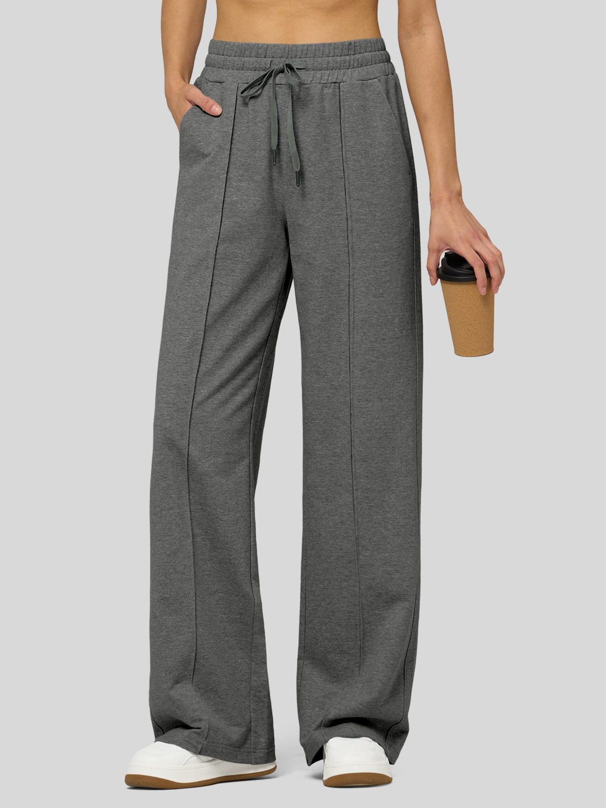 willit Women's Breeze Straight Leg Sweatpants in dark gray_1