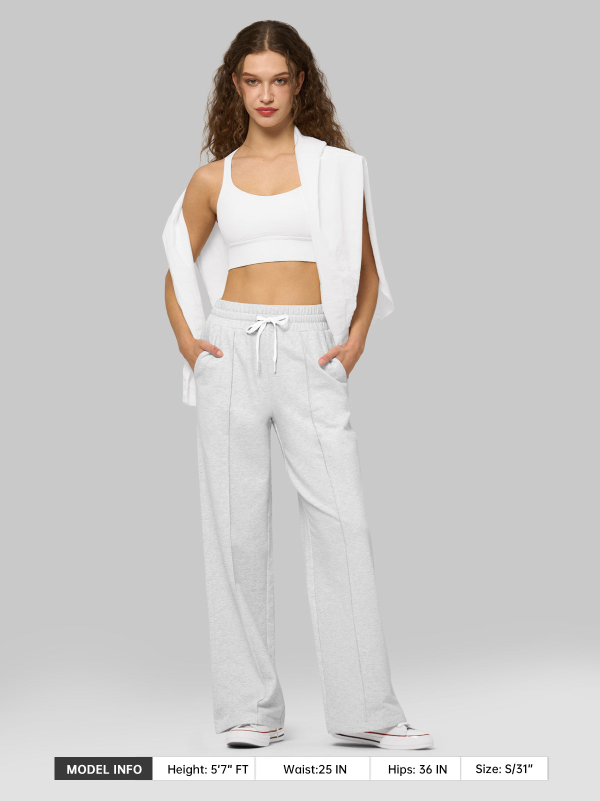 willit Women's Breeze Straight Leg Sweatpants in light gray_5