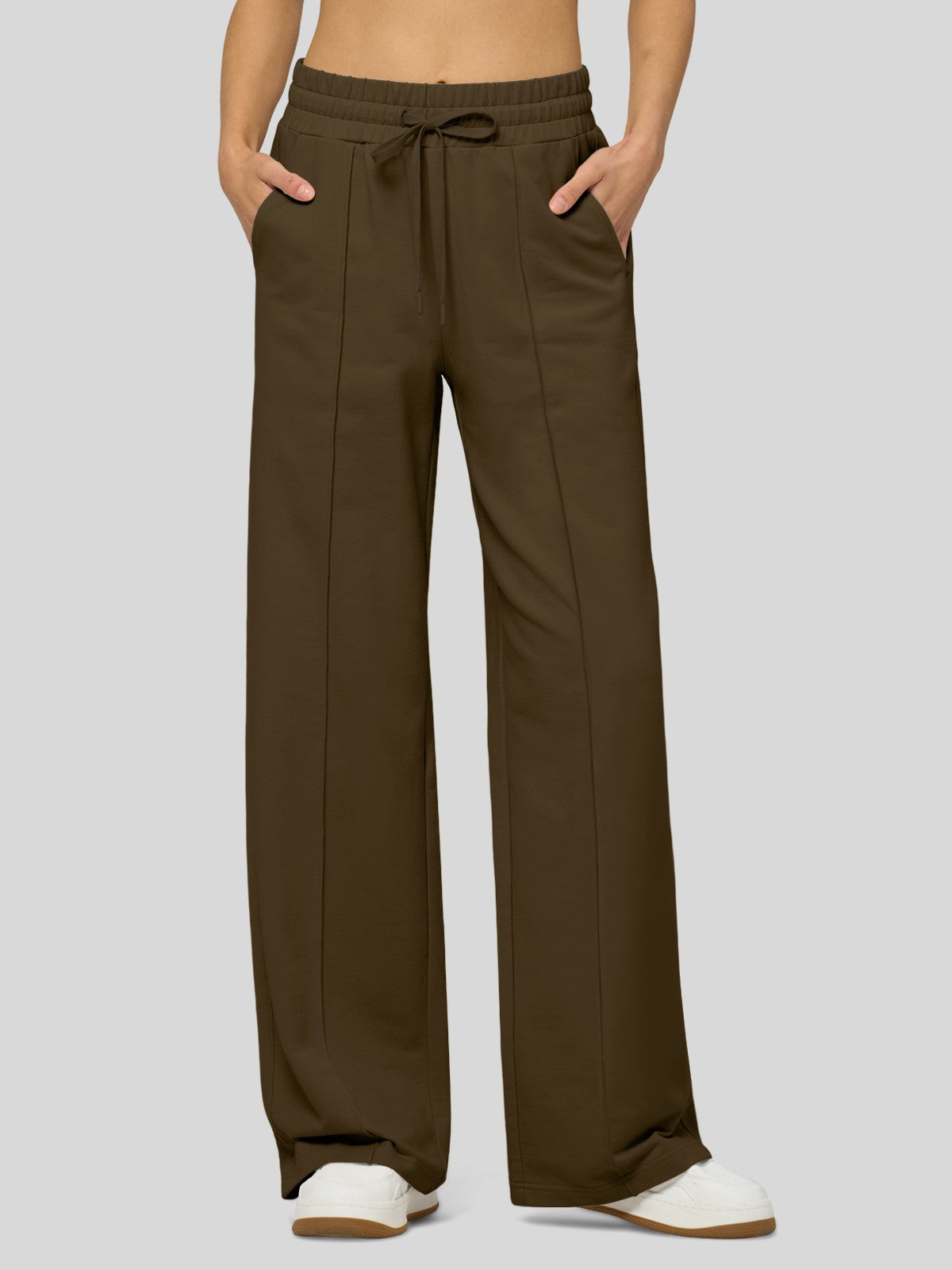 willit Women's Breeze Straight Leg Sweatpants in darkbrown_1