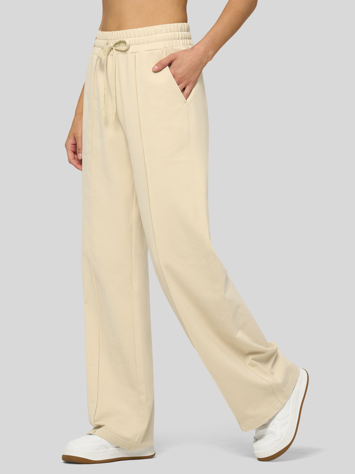 willit Women's Breeze Straight Leg Sweatpants in khaki_3