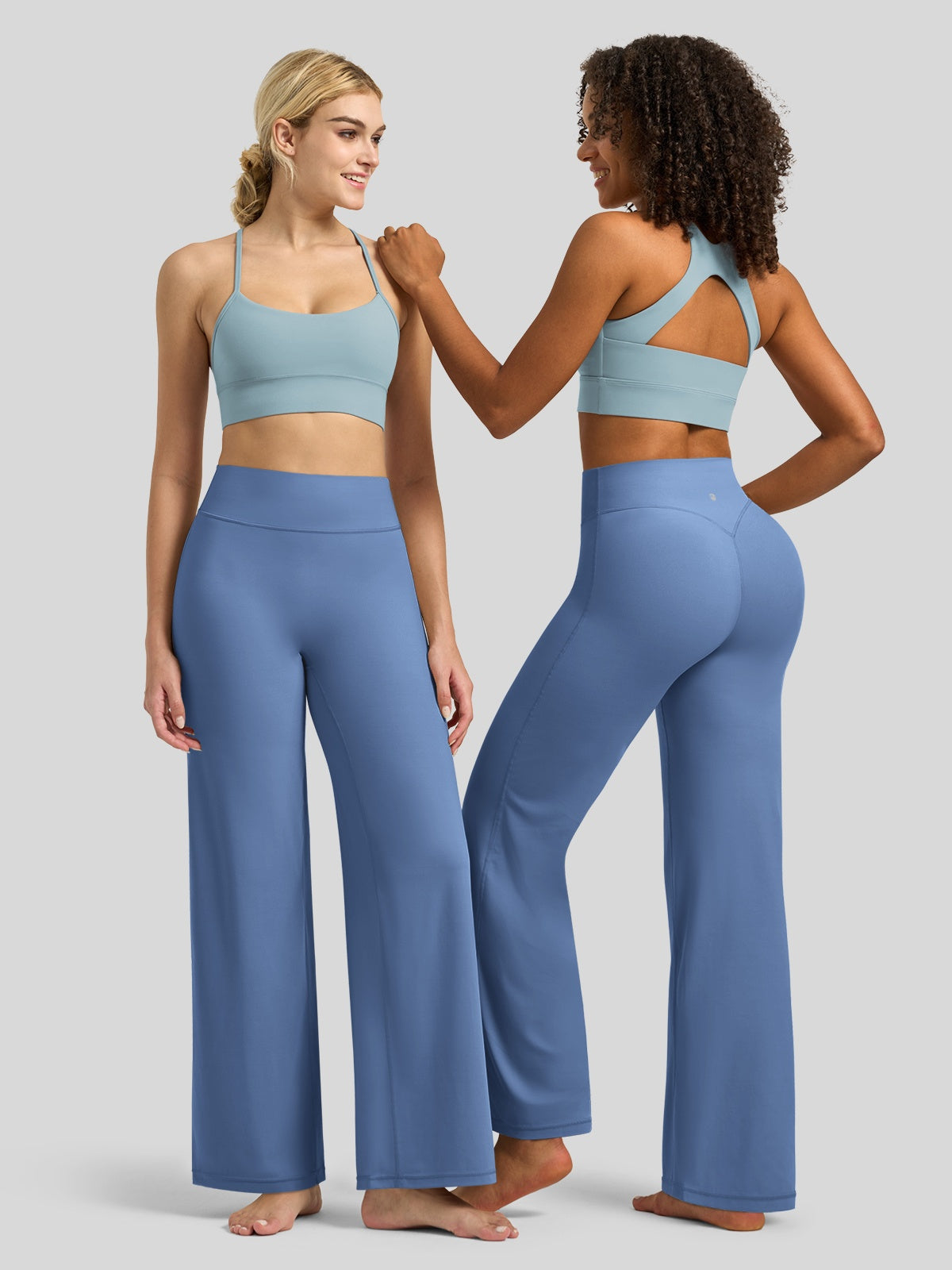 Willit Women's Butterflux Butt Lifting Leggings in fog blue3