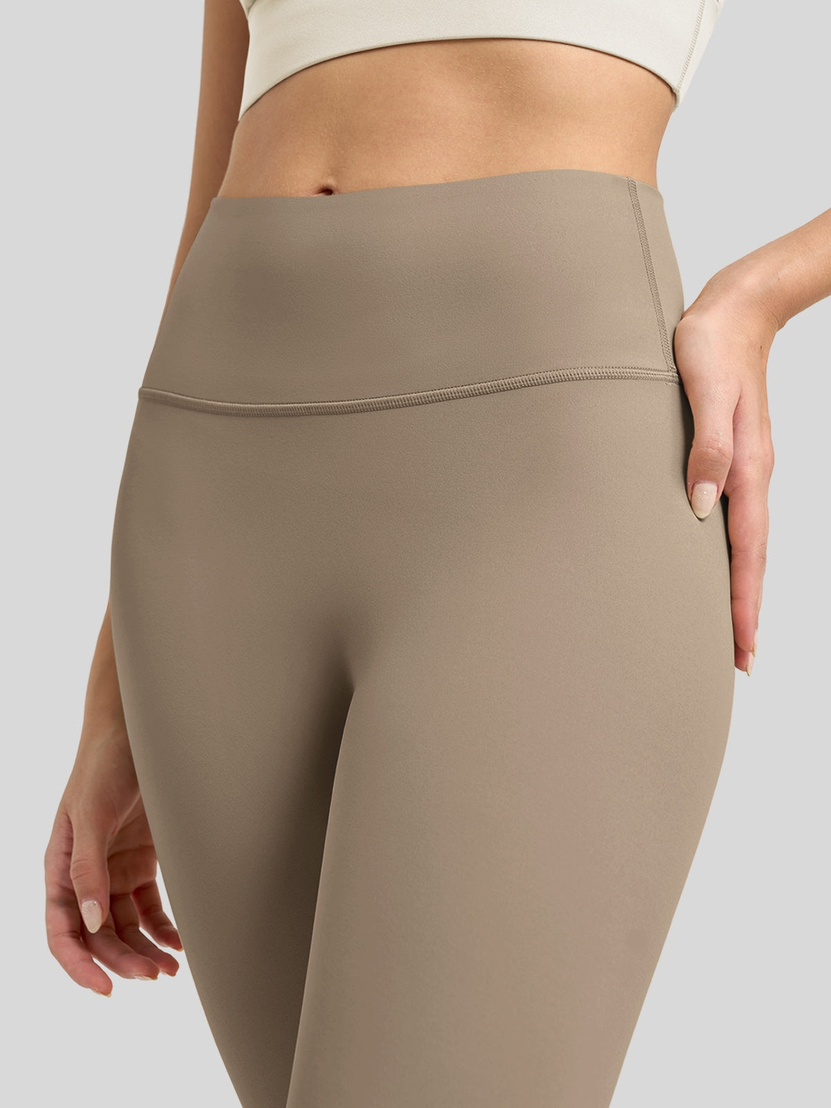 Willit Women's Butterflux High Rise Leggings 26 Inch in deep taupe