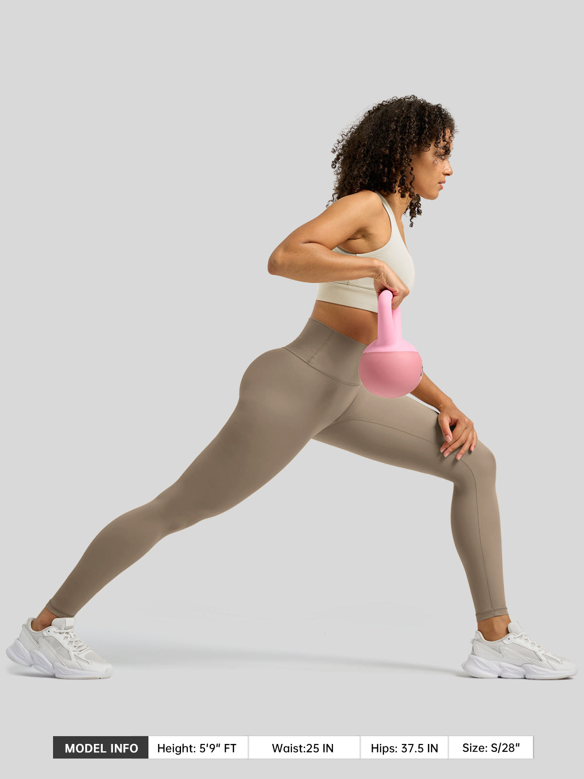 Willit Women's Butterflux High Rise Leggings 28 Inch in deep taupe