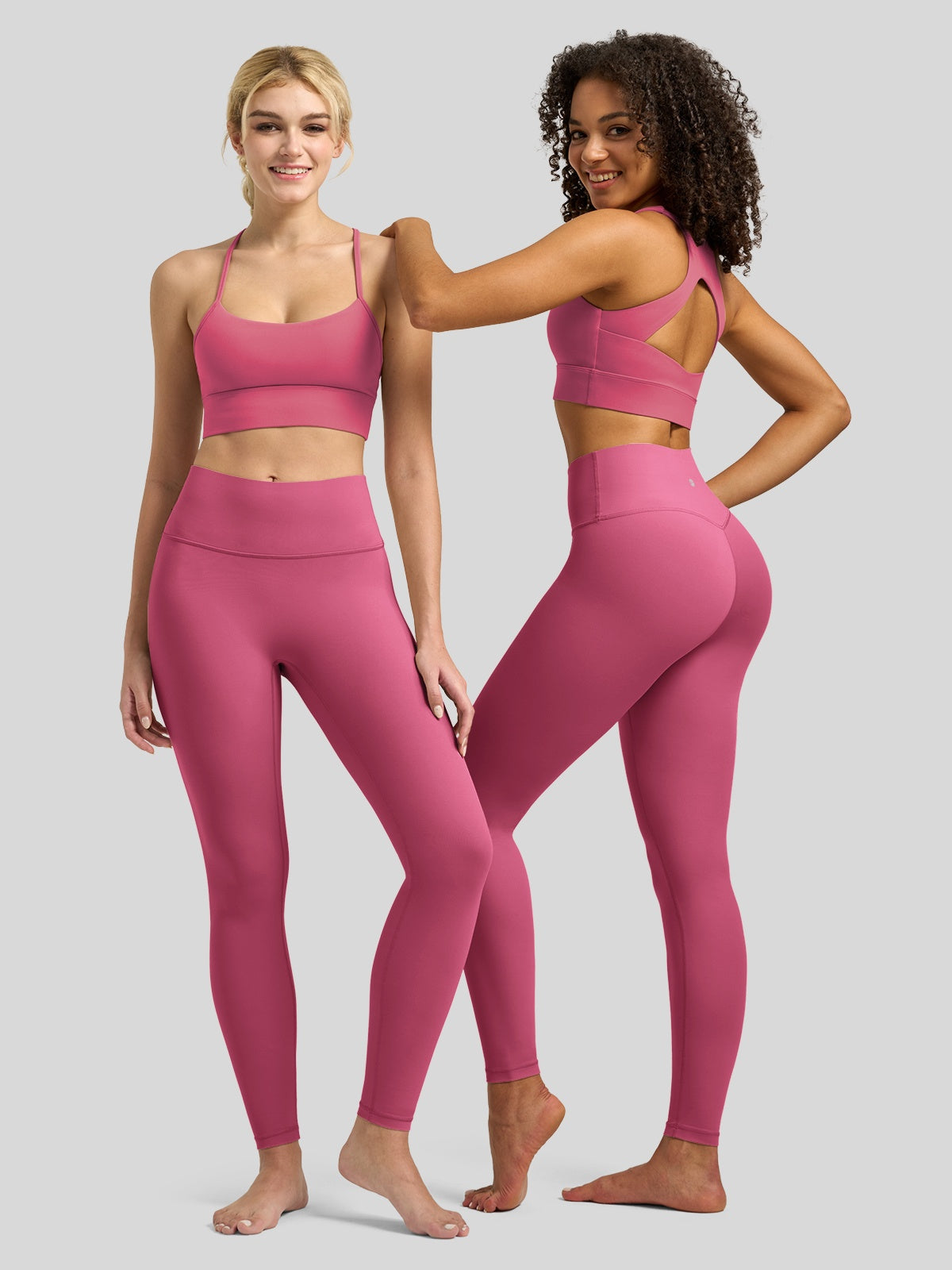 Willit Women's Butterflux High Rise Leggings 28 Inch in rose red