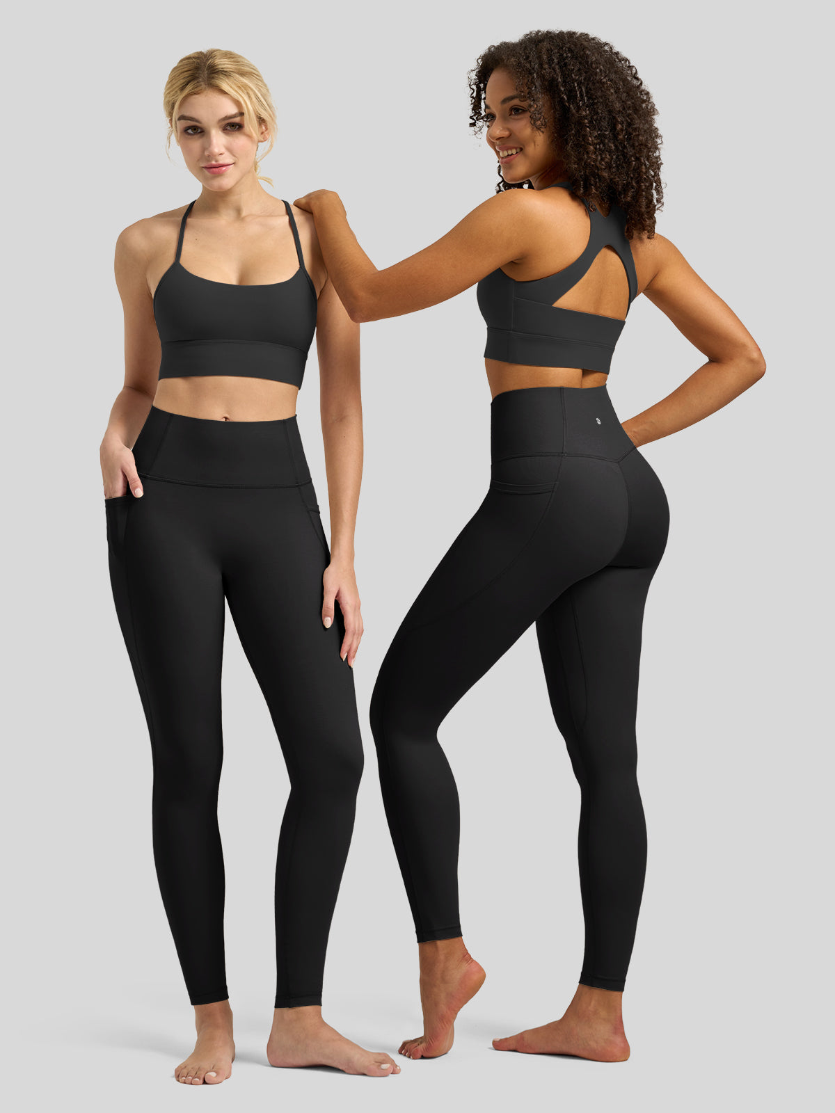 Willit Women's Butterflux Pocket Leggings-25 Inch in dusty in black