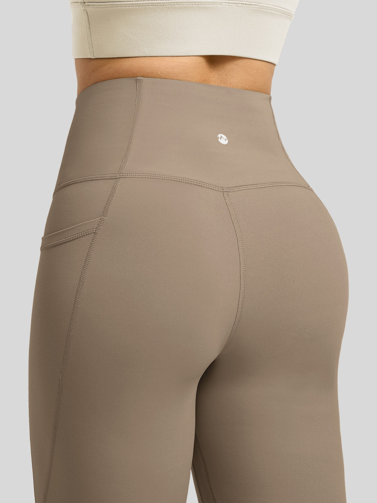 Willit Women's Butterflux Pocket Leggings-25 Inch in taupe
