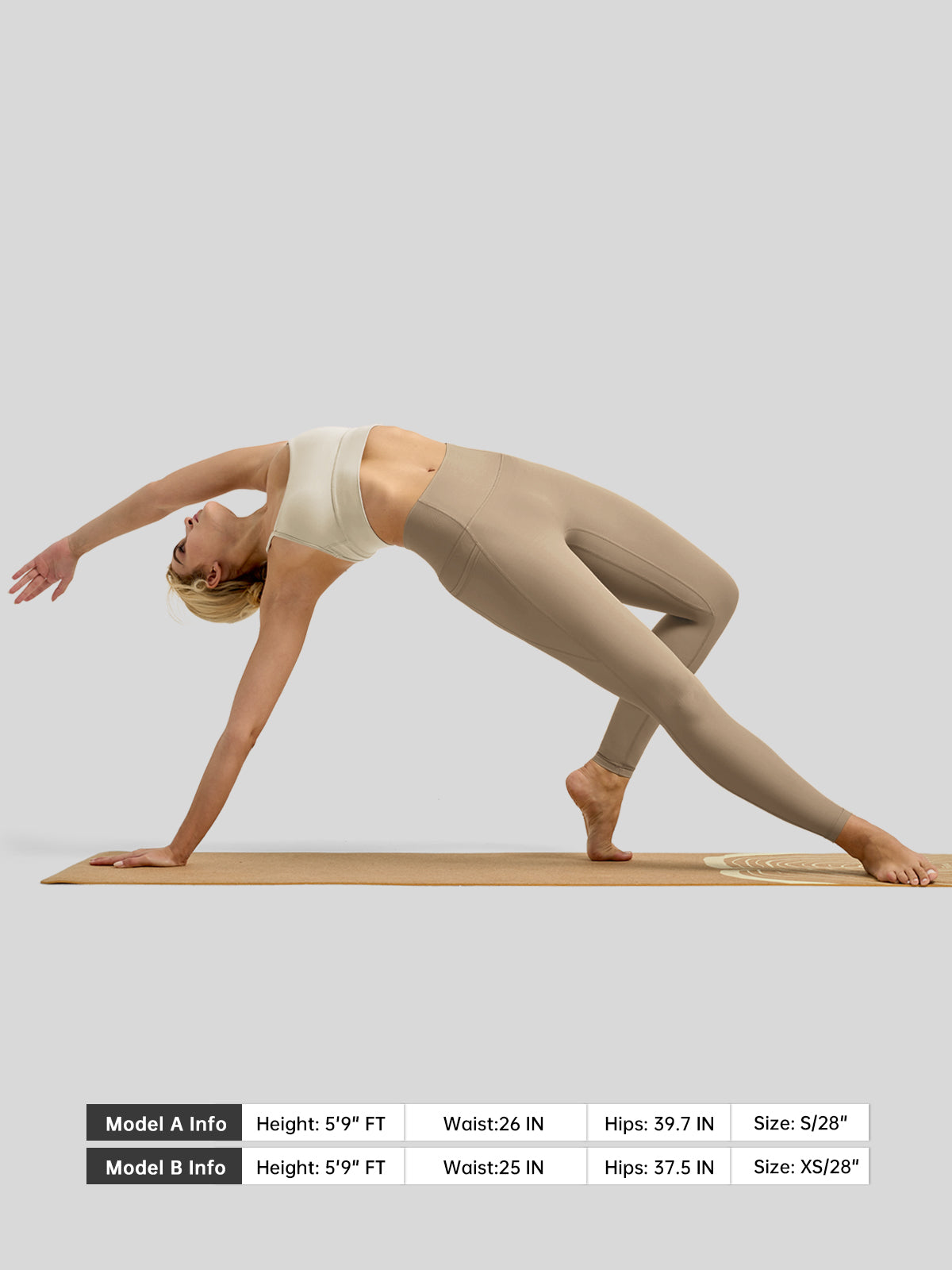 Willit Women's Butterflux Pocket Leggings-25 Inch in dusty in taupe