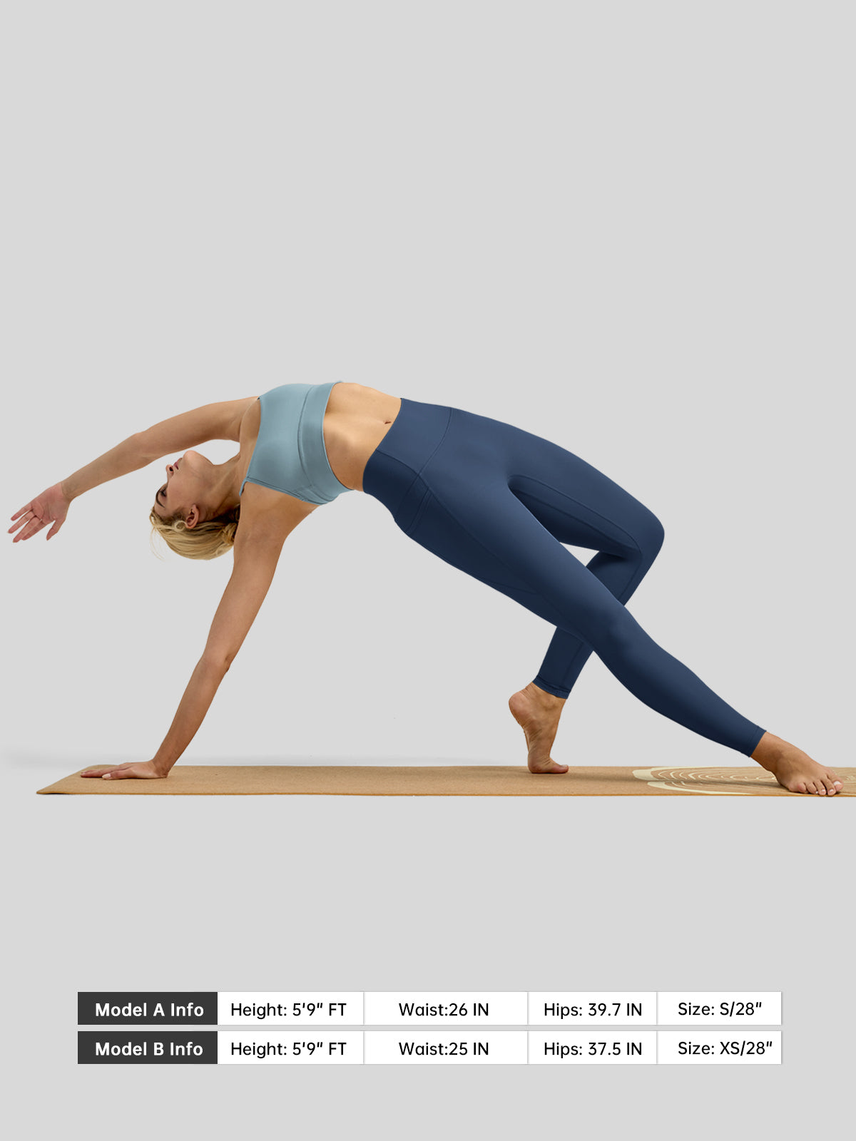 Willit Women's Butterflux Pocket Leggings-25 Inch in dusty in blue