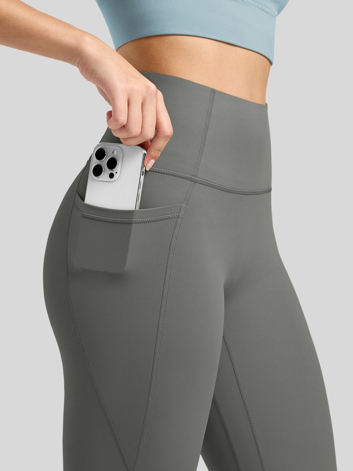 Willit Women's Butterflux Pocket Leggings-25 Inch in gray