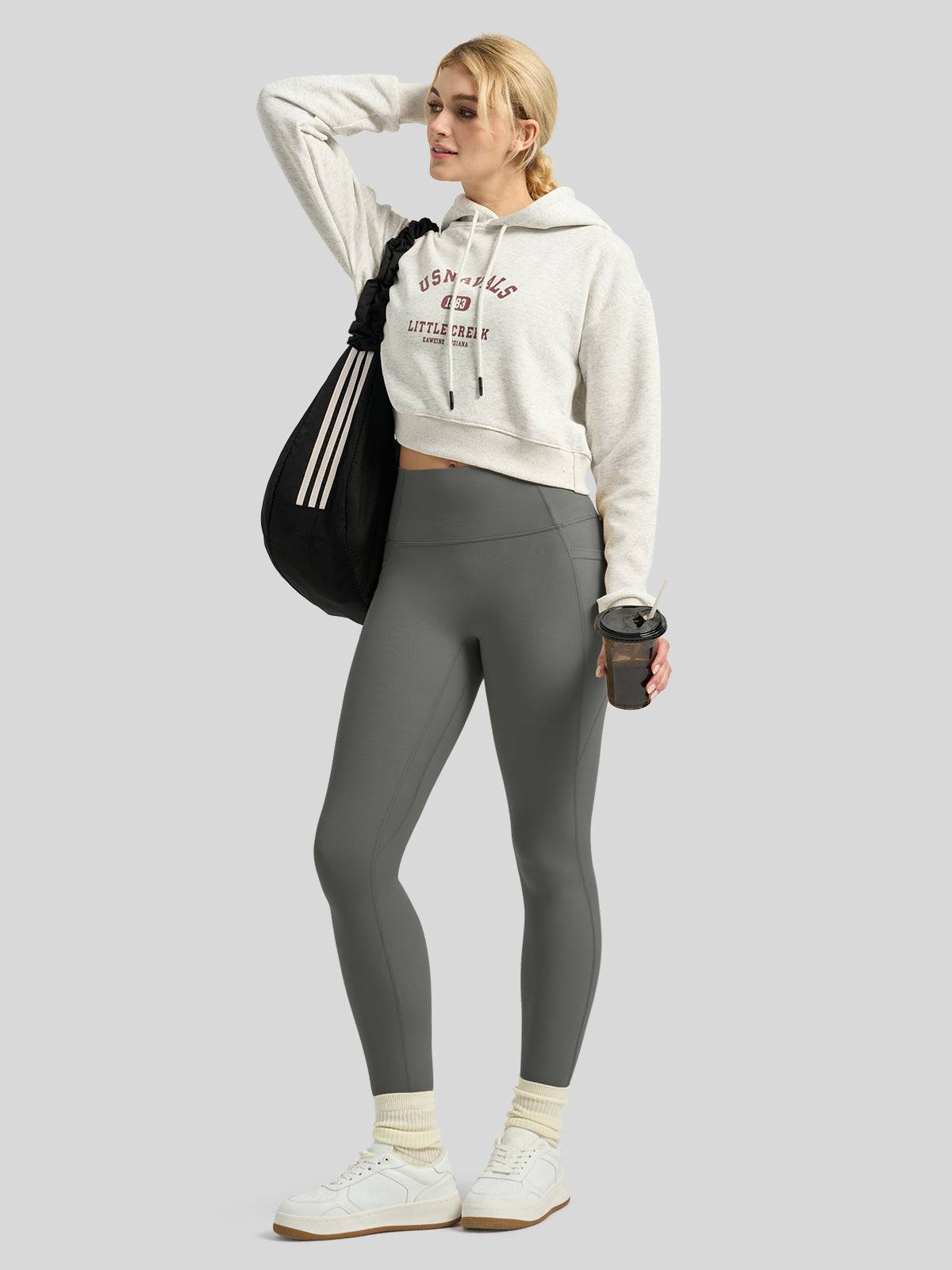 Willit Women's Butterflux Pocket Leggings-25 Inch in gray