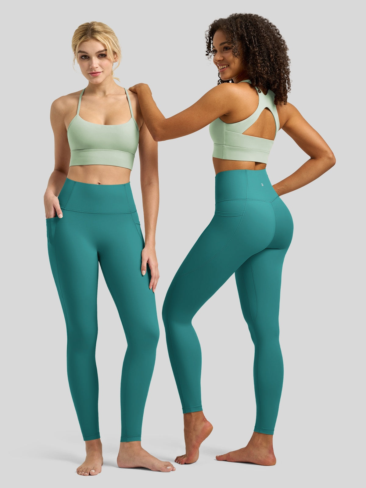 Willit Women's Butterflux Pocket Leggings-25 Inch in green