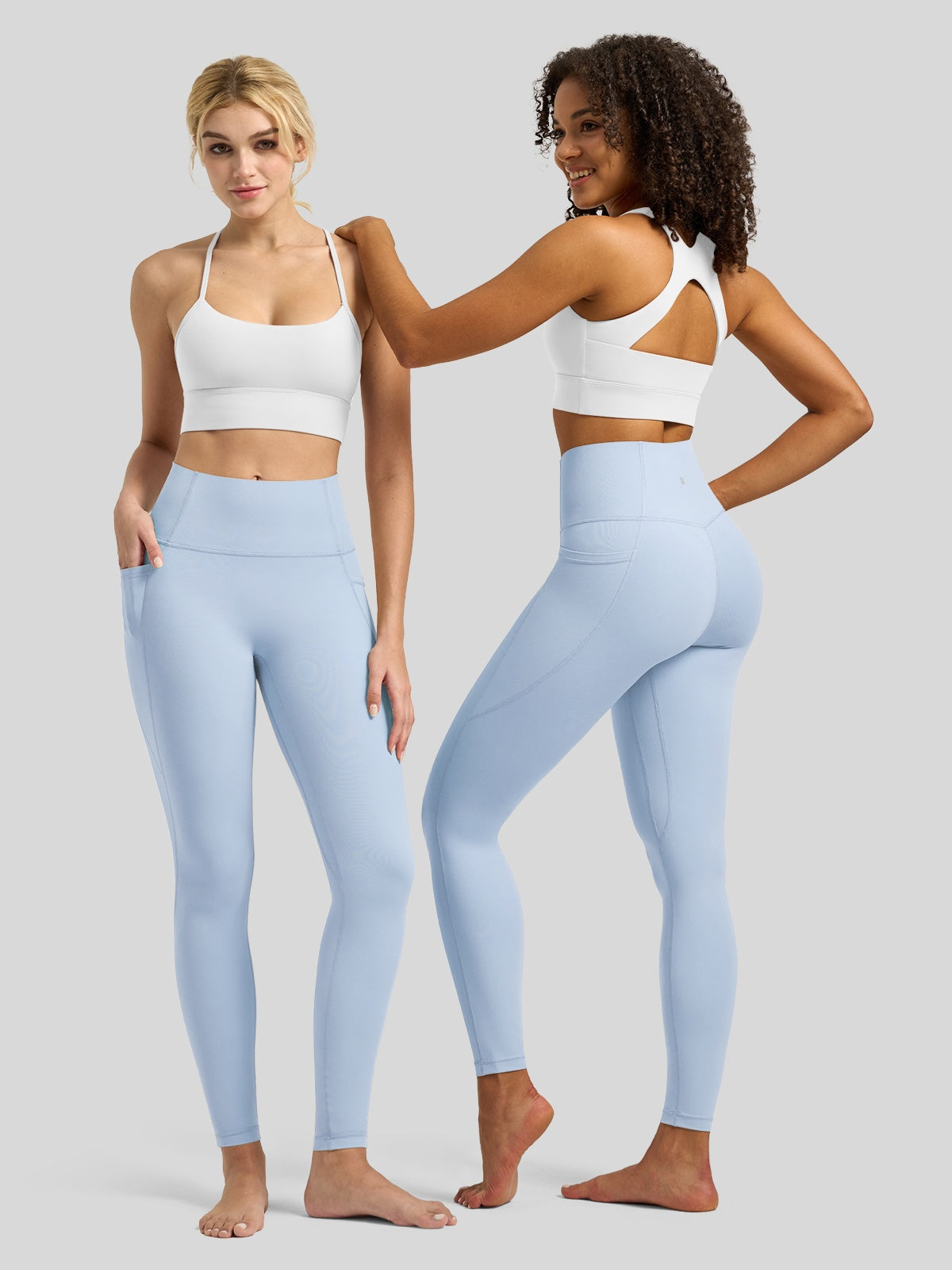 Willit Women's Butterflux Pocket Leggings-25 Inch in blue