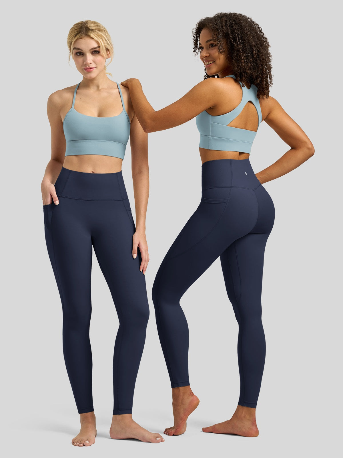 Willit Women's Butterflux Pocket Leggings-25 Inch in dusty in navy