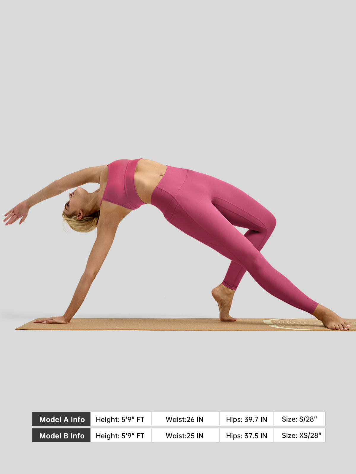 Willit Women's Butterflux Pocket Leggings-25 Inch in dusty in red