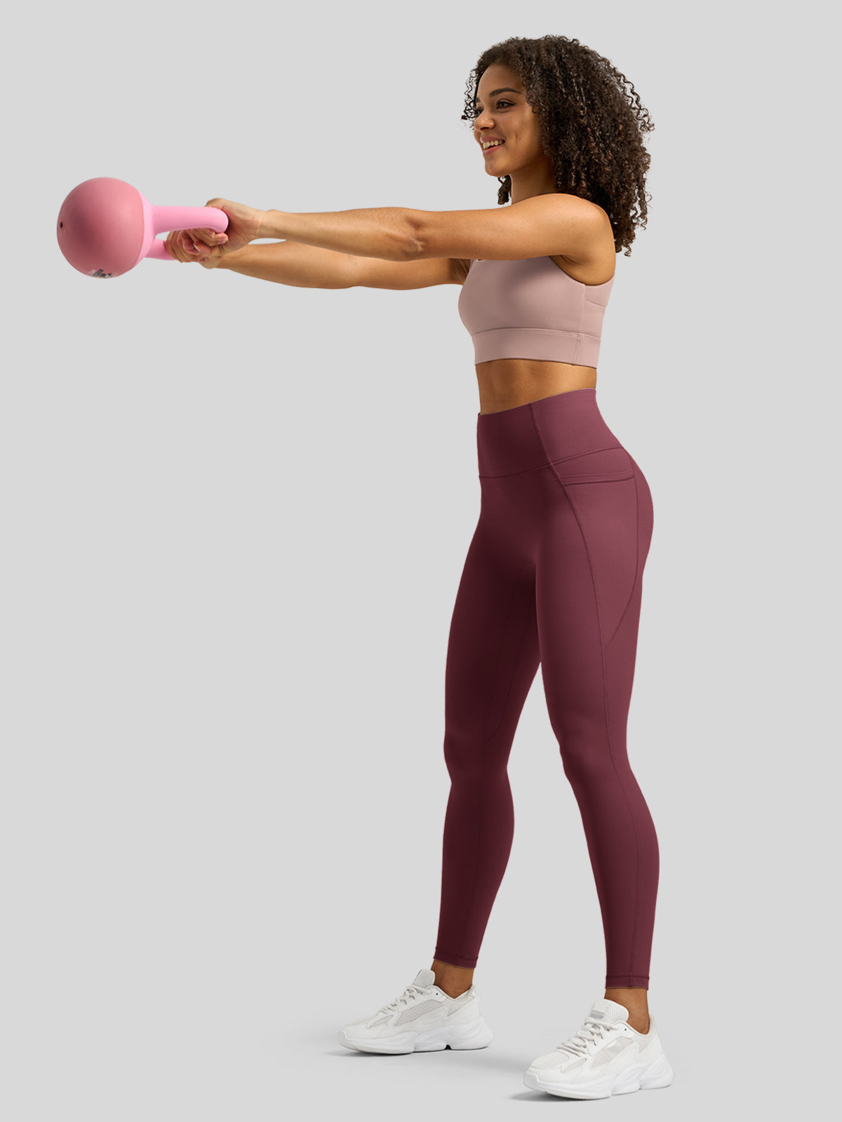 Willit Women's Butterflux Pocket Leggings-25 Inch in wine red