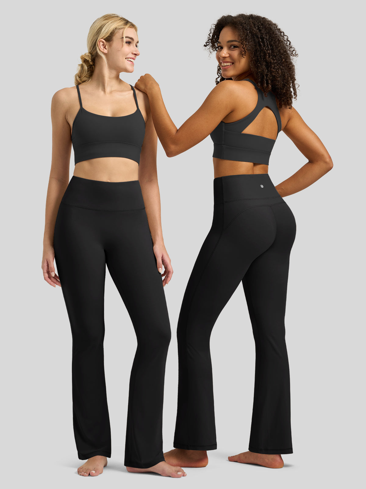 Willit Women's Butterflux Yoga Flare Leggings 30.5 Inch in black