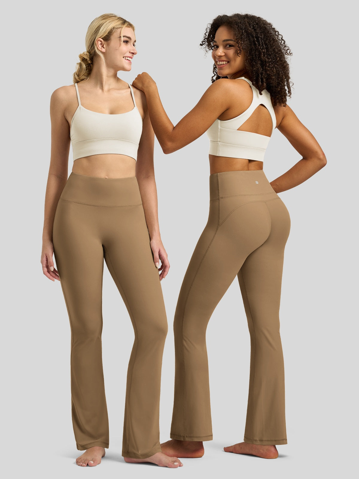 Willit Women's Butterflux Yoga Flare Leggings 29 Inch in brown