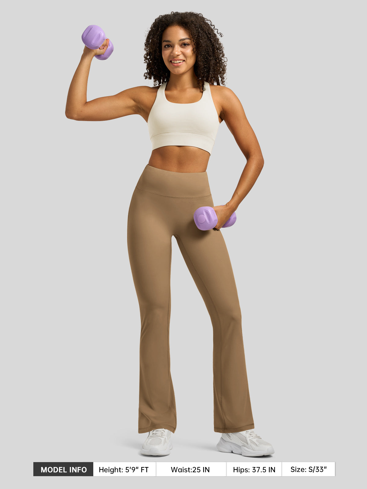 Willit Women's Butterflux Yoga Flare Leggings 33 Inch in brown