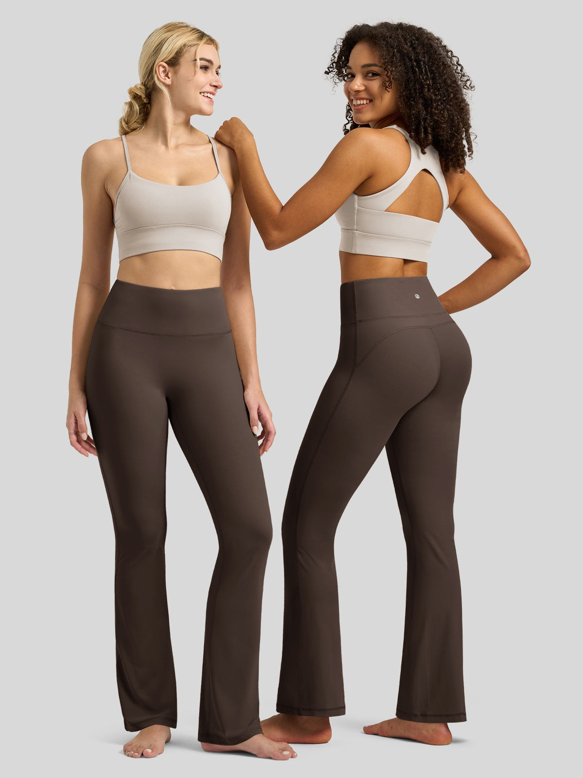 Willit Women's Butterflux Yoga Flare Leggings 33 Inch in brown