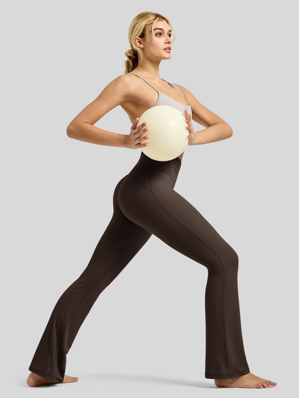 Willit Women's Butterflux Yoga Flare Leggings 29 Inch in brown