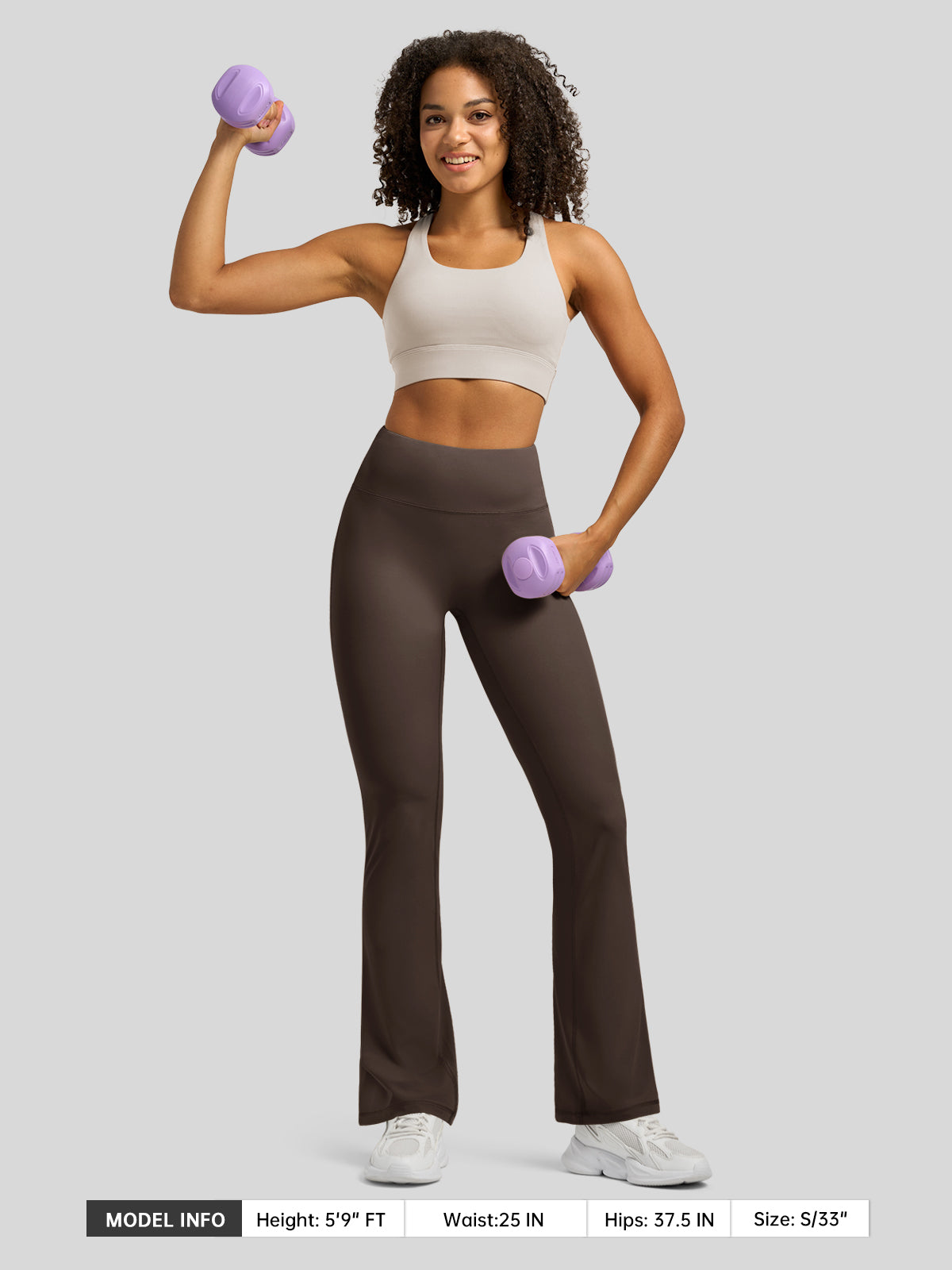 Willit Women's Butterflux Yoga Flare Leggings 29 Inch in brown